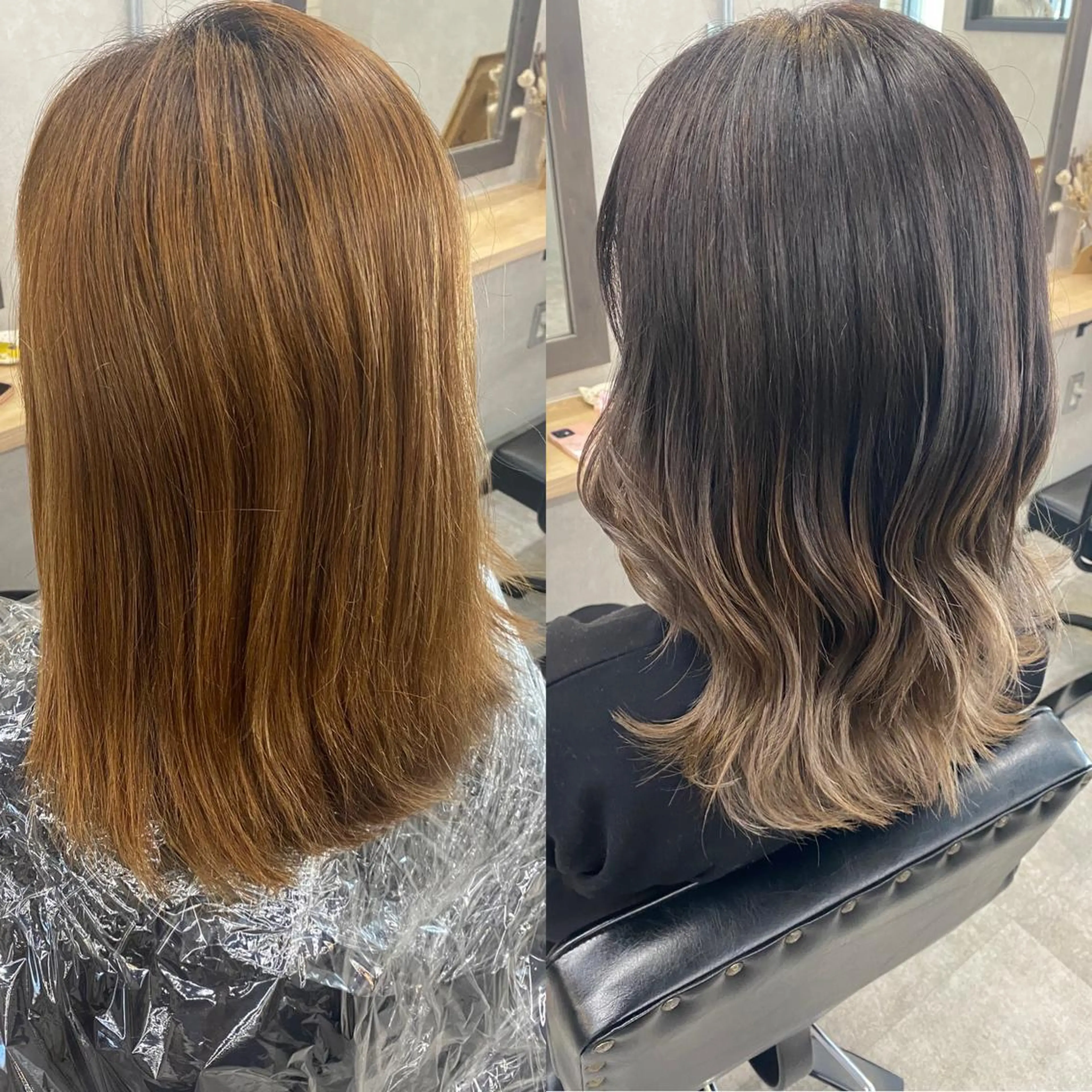 セミロング カラー ベージュカラー グラデーションカラー ミルクティーベージュ ヘアカラー tetote天王寺店所属・SHOTA 大人ショートのヘアスタイル