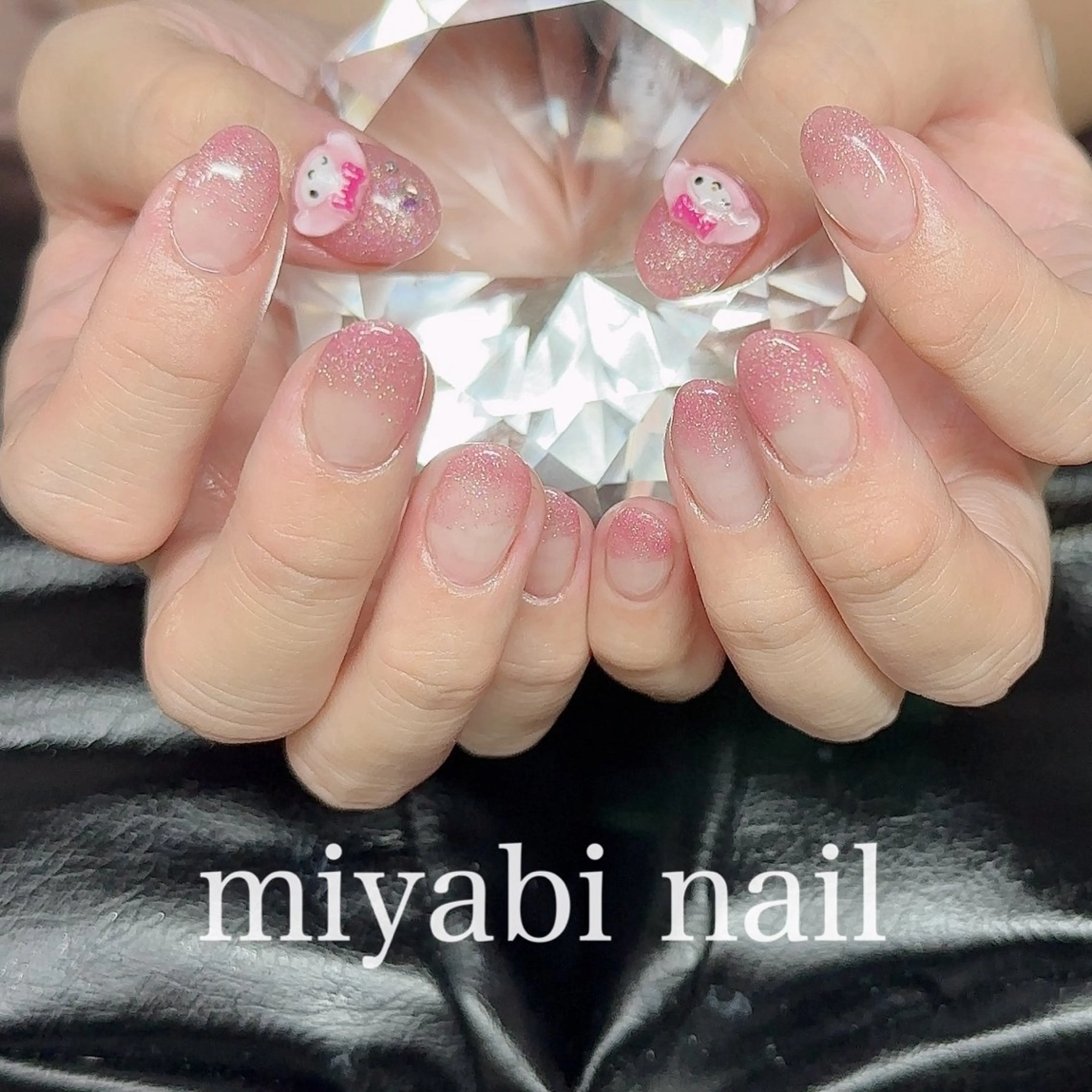 ネイル アートネイル ジェルネイル ラメ(グリッター) 持ち込み ニュアンスネイル ハンドネイル miyabi nail 桂川駅近くのネイルデザイン