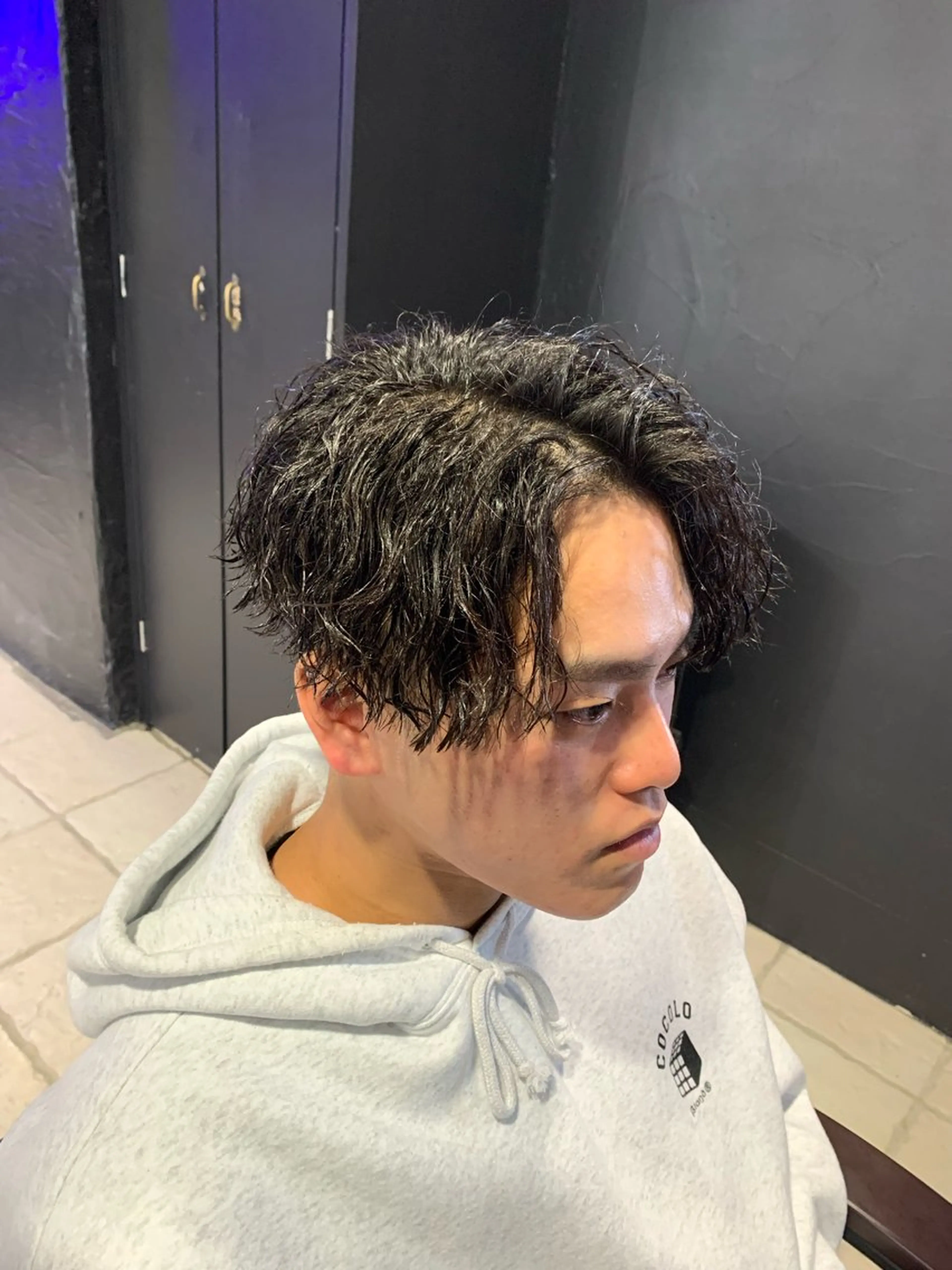 ミディアム カット パーマ ヘアセット メンズパーマ/難波/ 心斎橋　室園亮佑のヘアスタイル