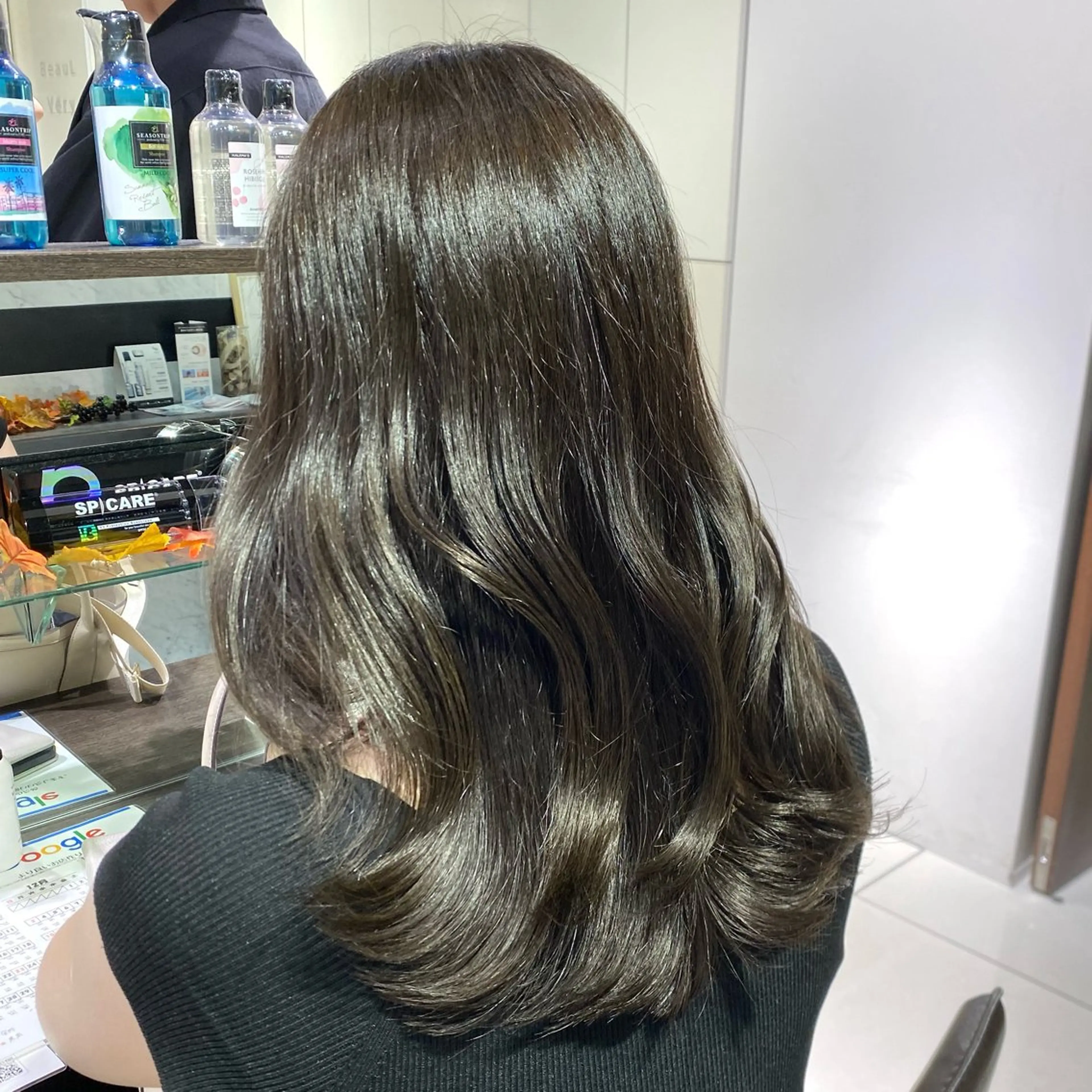 セミロング カラー ヘアアレンジ ヘアカラー ブリーチなしカラー /ベージュ/安形翔のヘアスタイル