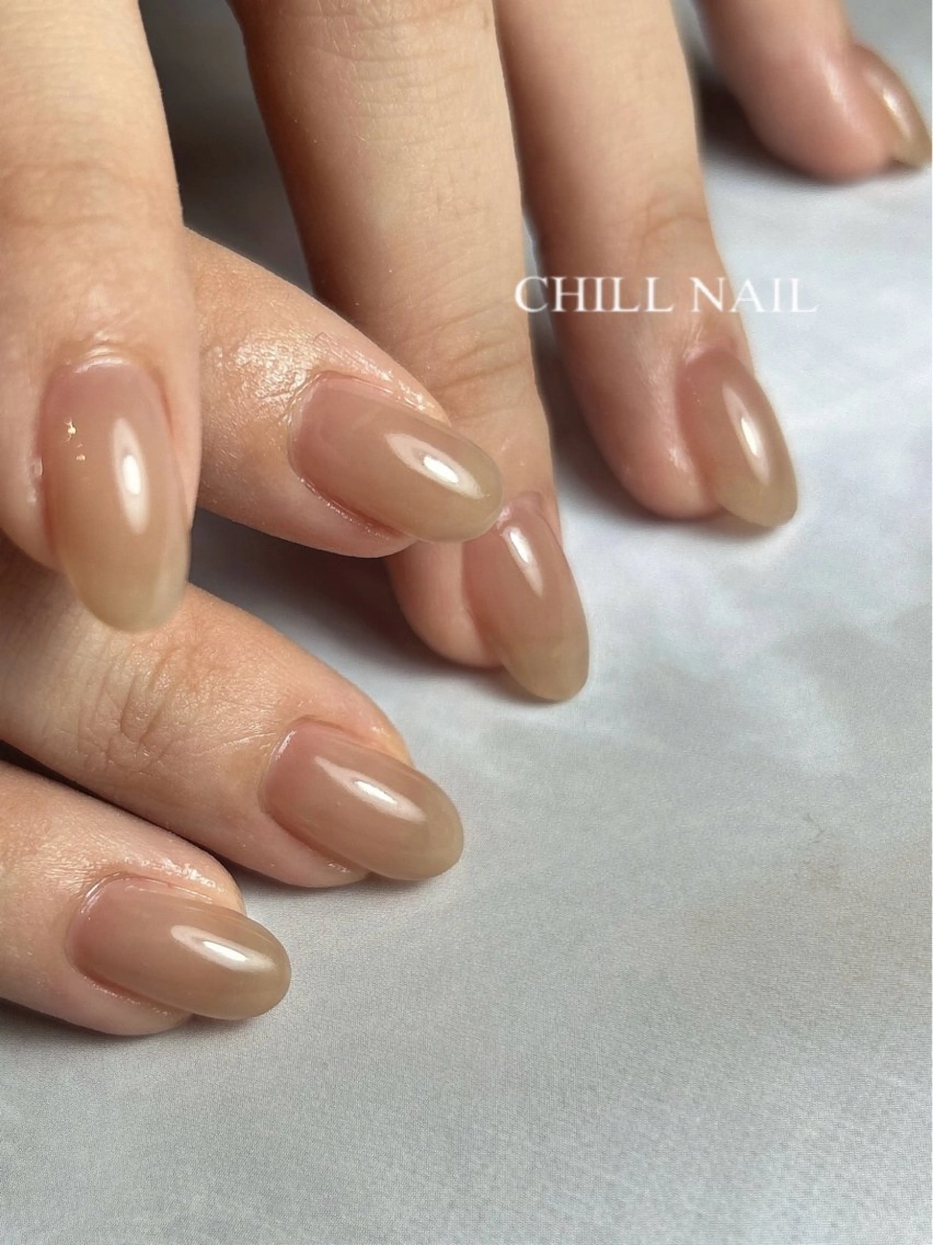 ネイル ブラウン 黄色 CHILL NAILのネイルデザイン