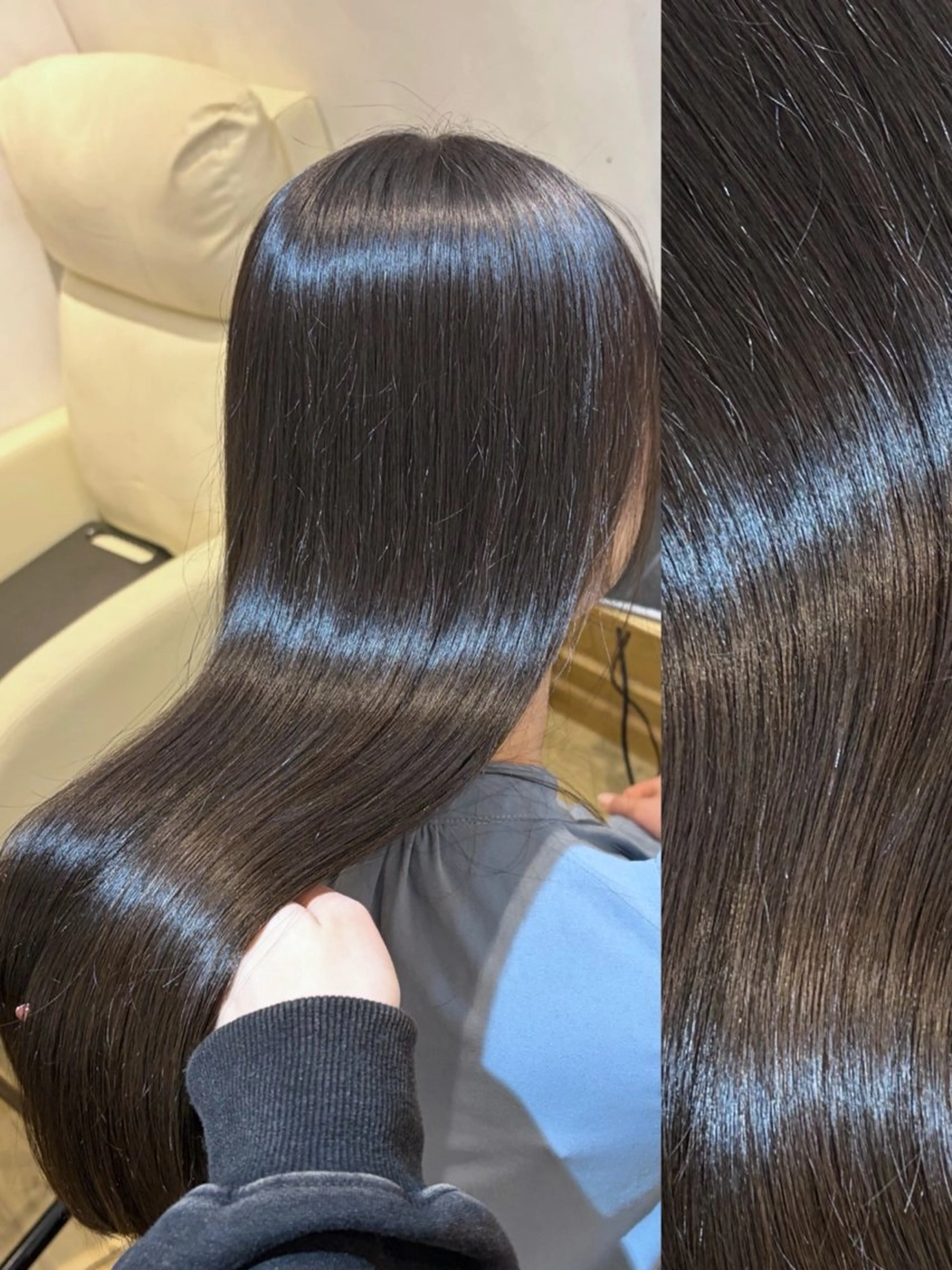 ロング カラー カット ヘアカラー 縮毛矯正 トリートメント 👑髪質改善wカラー /ハイトーン/アユカのヘアスタイル