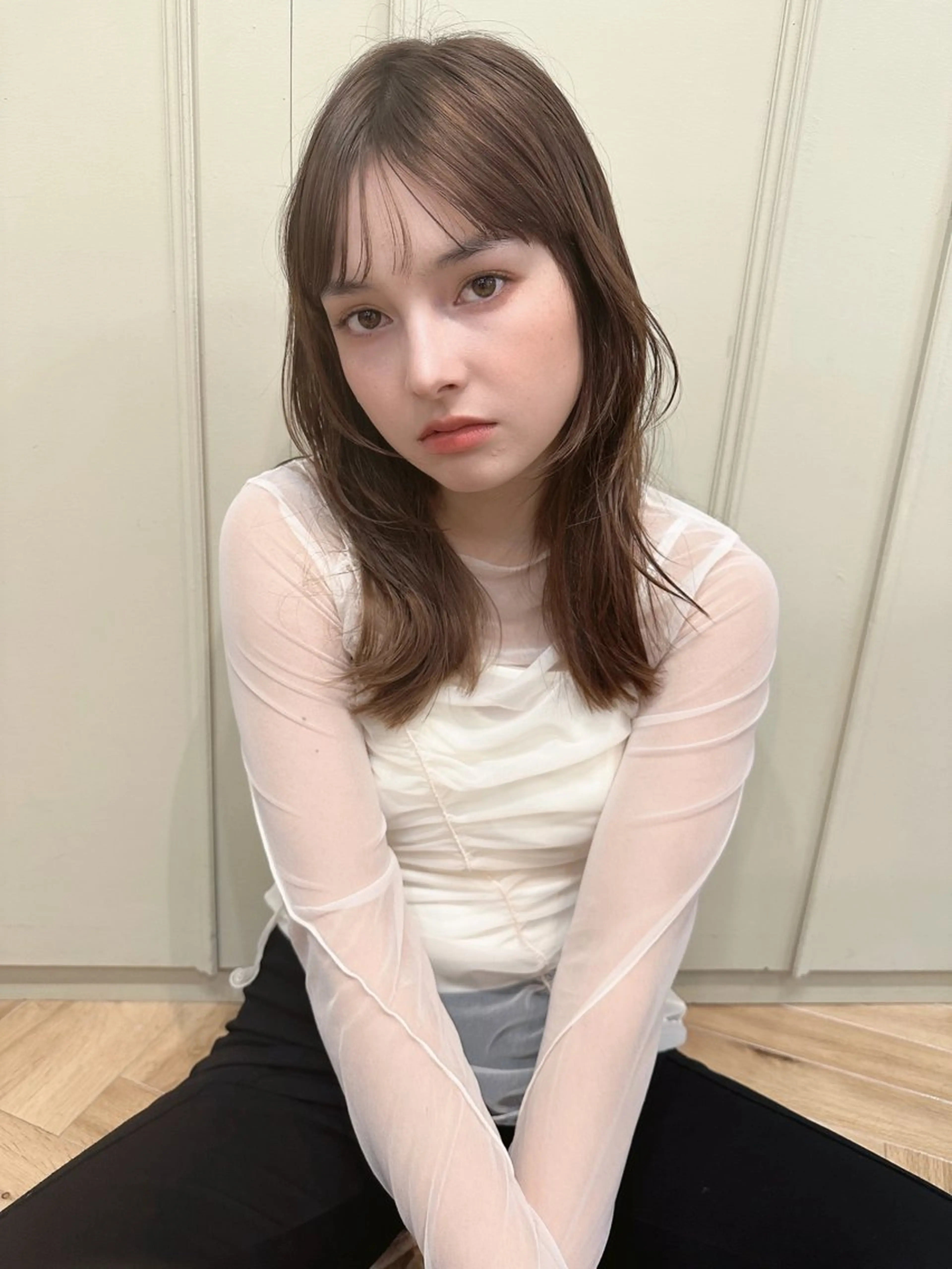 セミロング カラー カット ヘアカラー トリートメント 優李 ゆうり‪のヘアスタイル