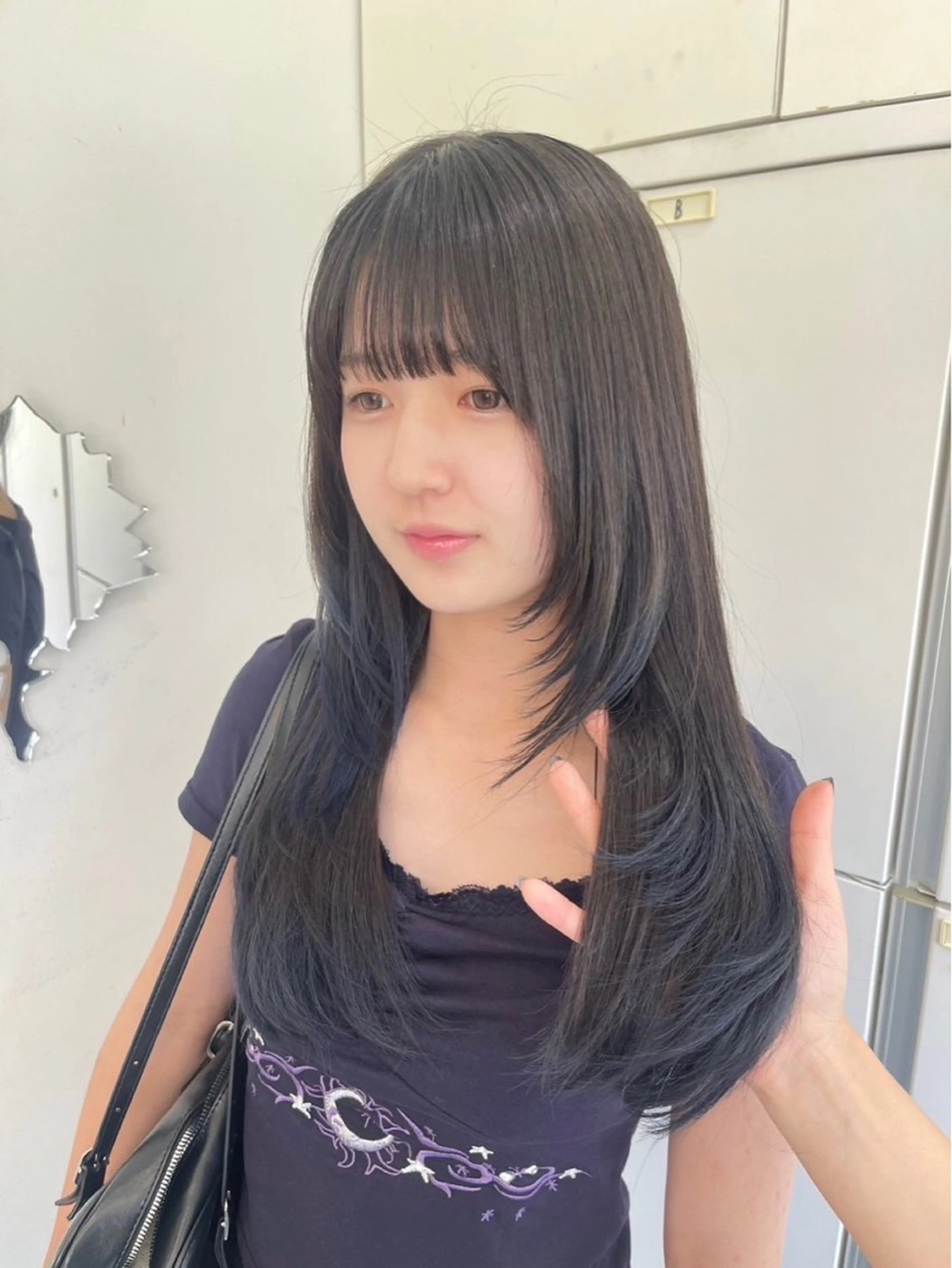 ロング カラー HAIR&MAKE  EARTH若葉台店所属・ICHIRI" 艶カラー/縮毛矯正のヘアスタイル