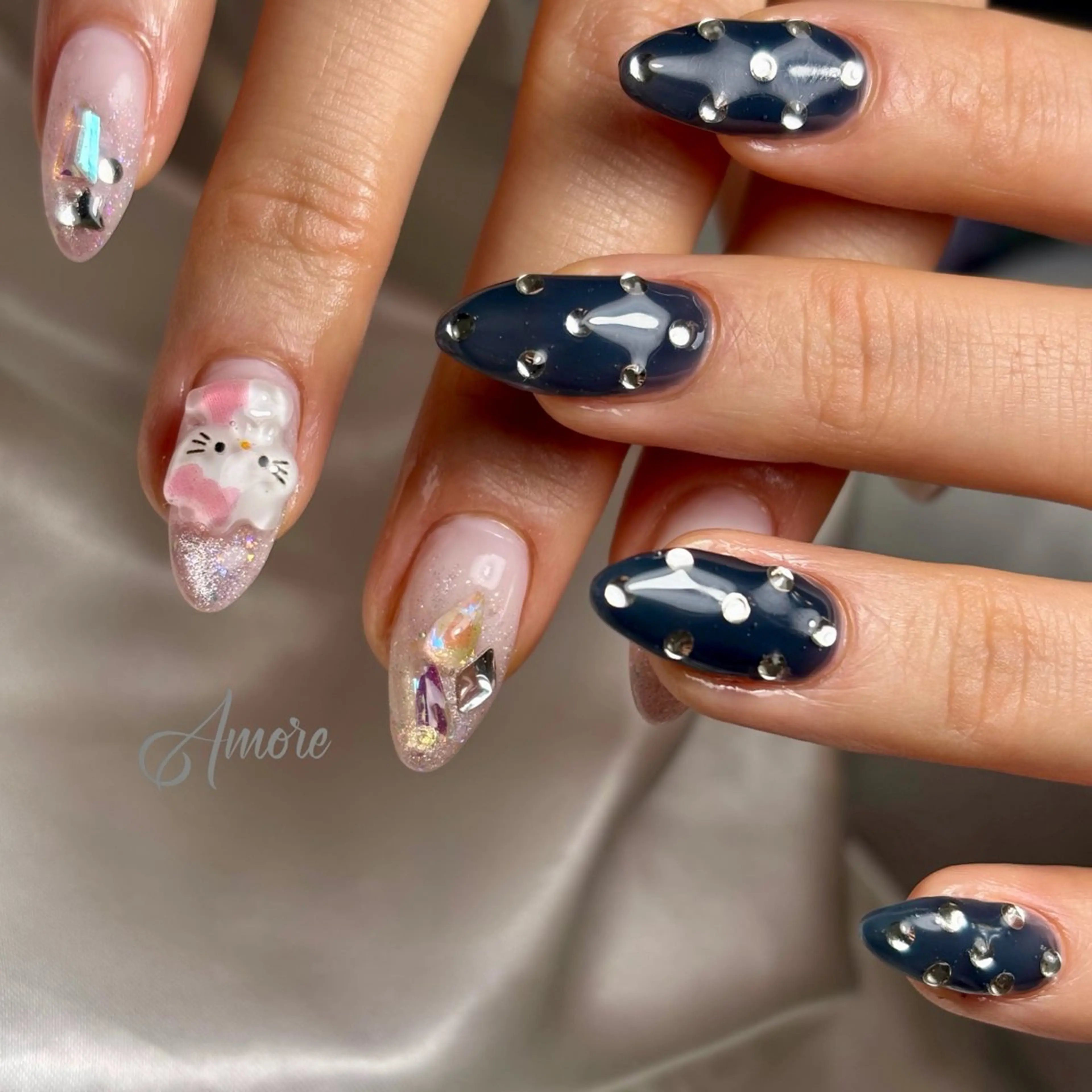 ネイル ジェルネイル キラキラネイル 韓国ネイル マグネットネイル パラジェル You kyehwaのネイルデザイン