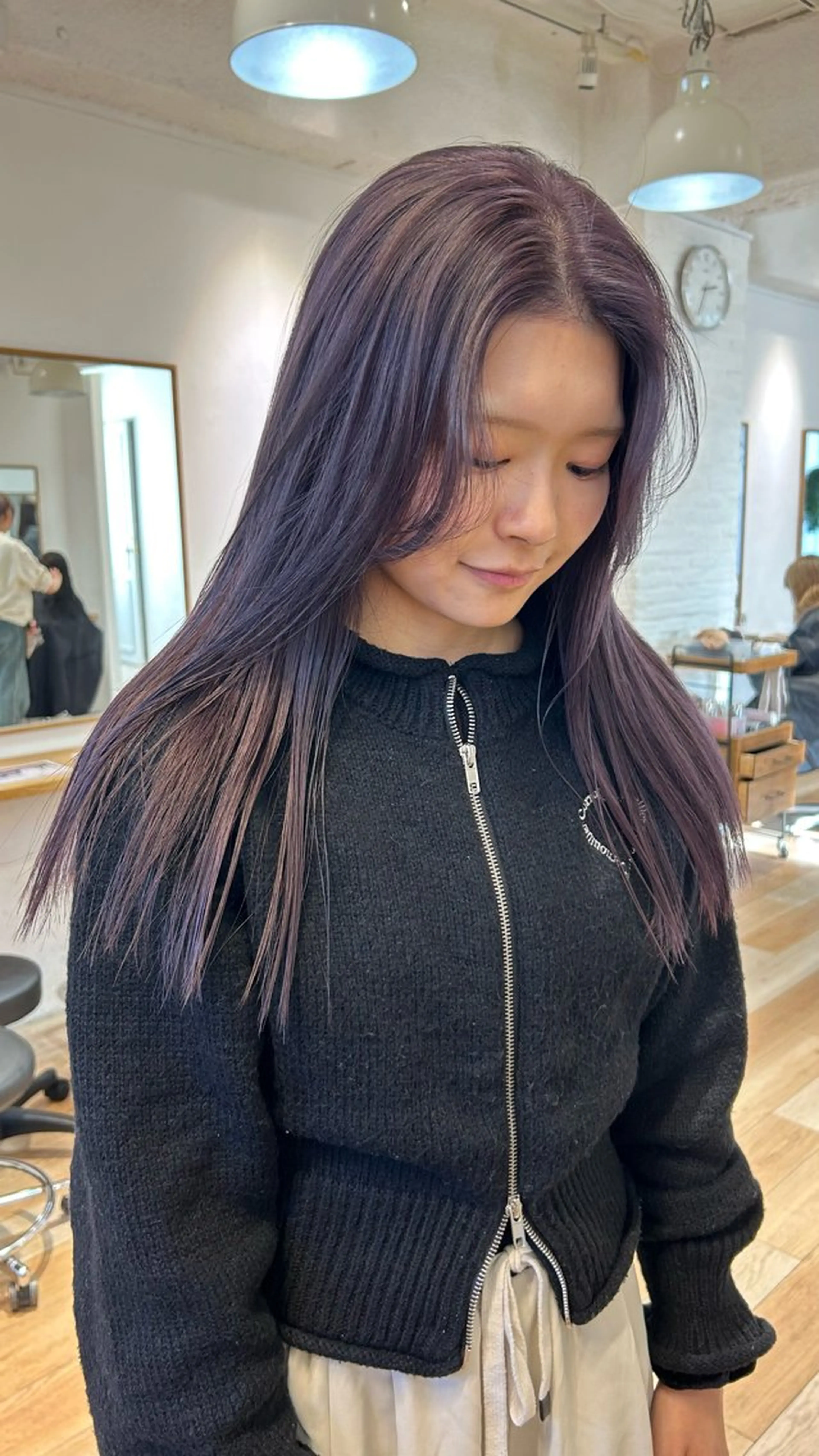 セミロング カラー ヘアカラー トリートメント じゅわっと暖色カラー 🍊Moemiのヘアスタイル