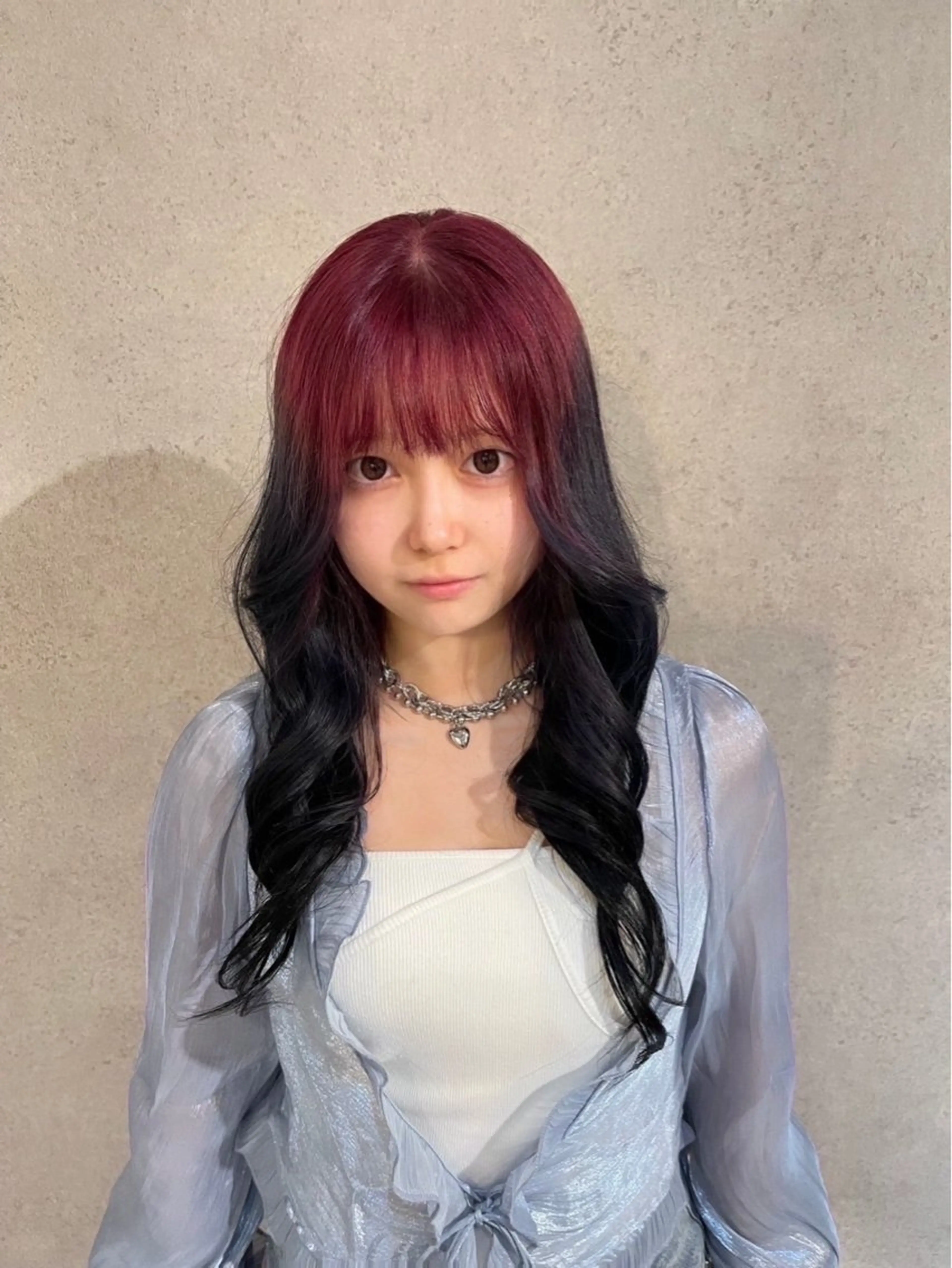 ロング カラー 黒髪 ブルーカラー ブルーブラック ピンクカラー SHIKI所属・三村 修斗のヘアスタイル