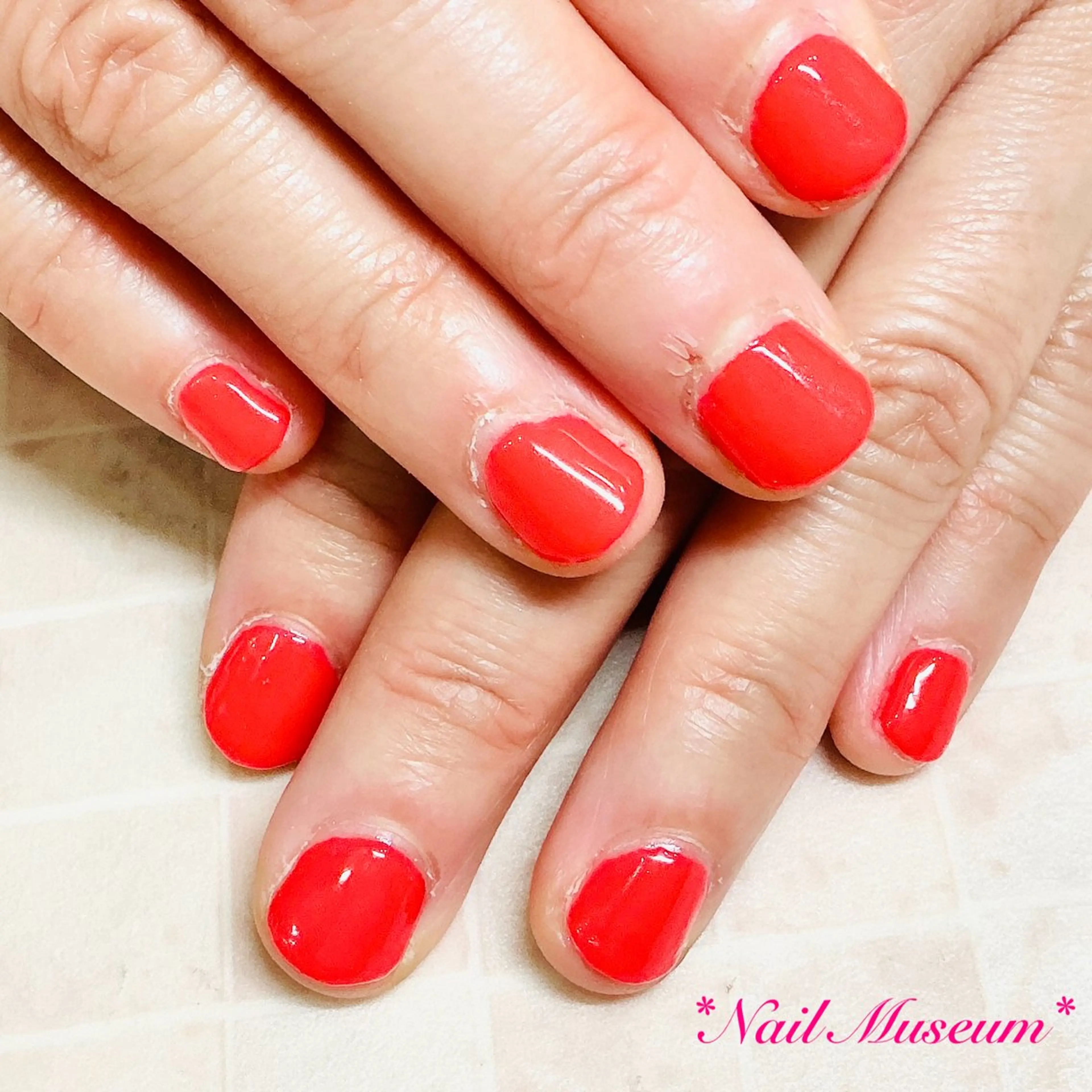 ネイル ブルー ジェルネイル ワンカラーネイル パラジェル ハンドネイル nailmuseum KAMATARIのネイルデザイン