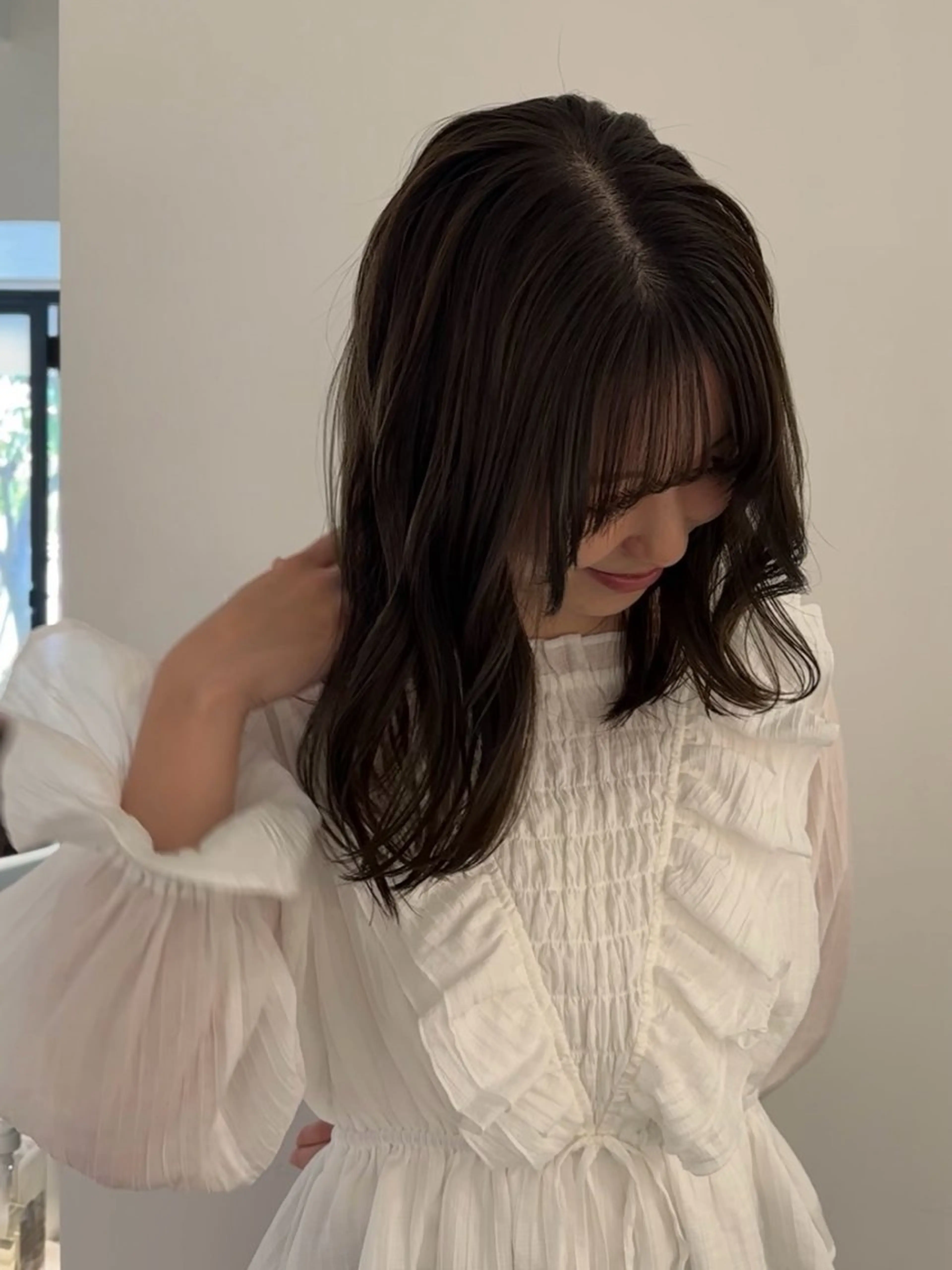 セミロング カラー ハシヅメ キョウカのヘアスタイル