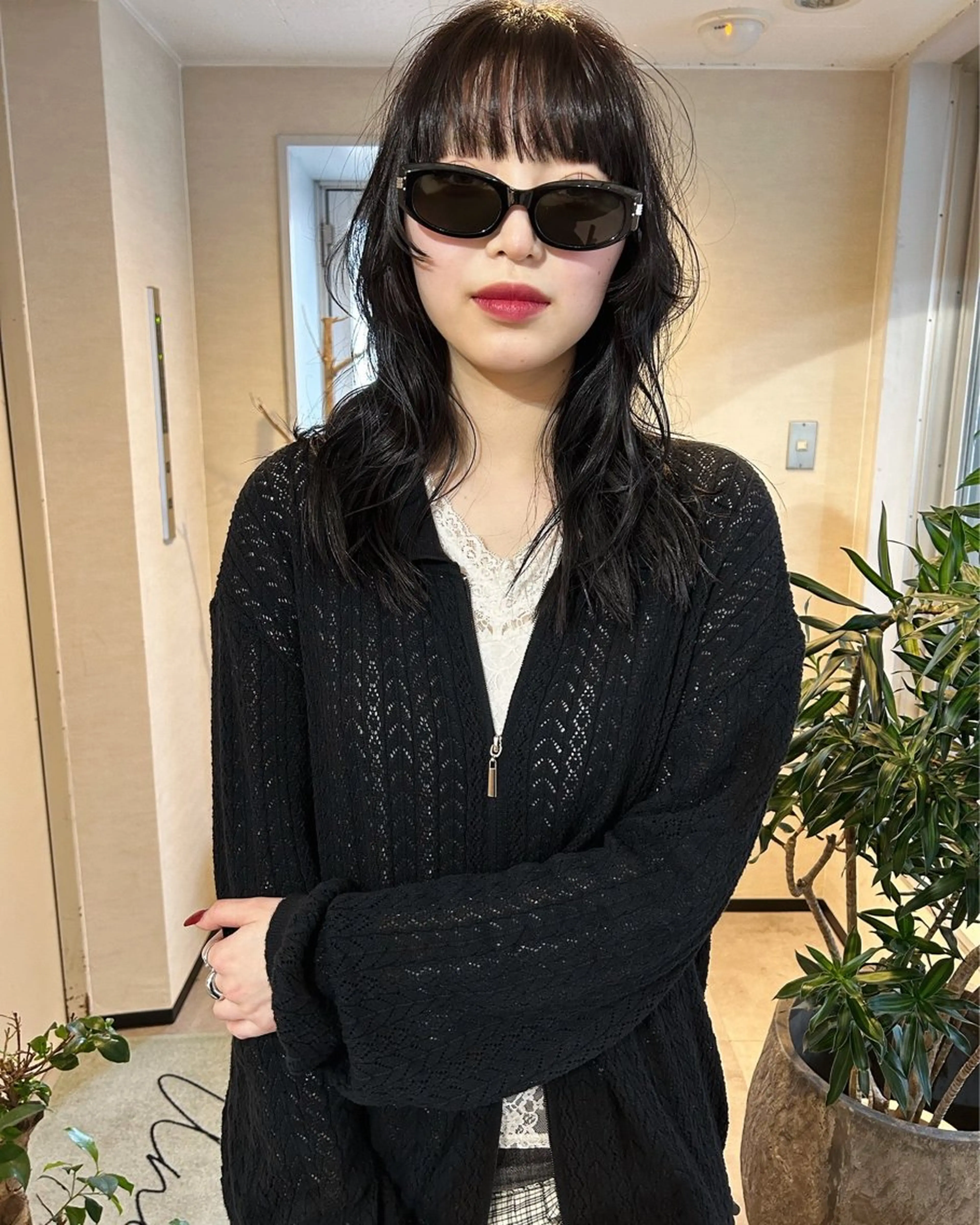 ミディアム カラー パーマ 林 浩太郎のヘアスタイル