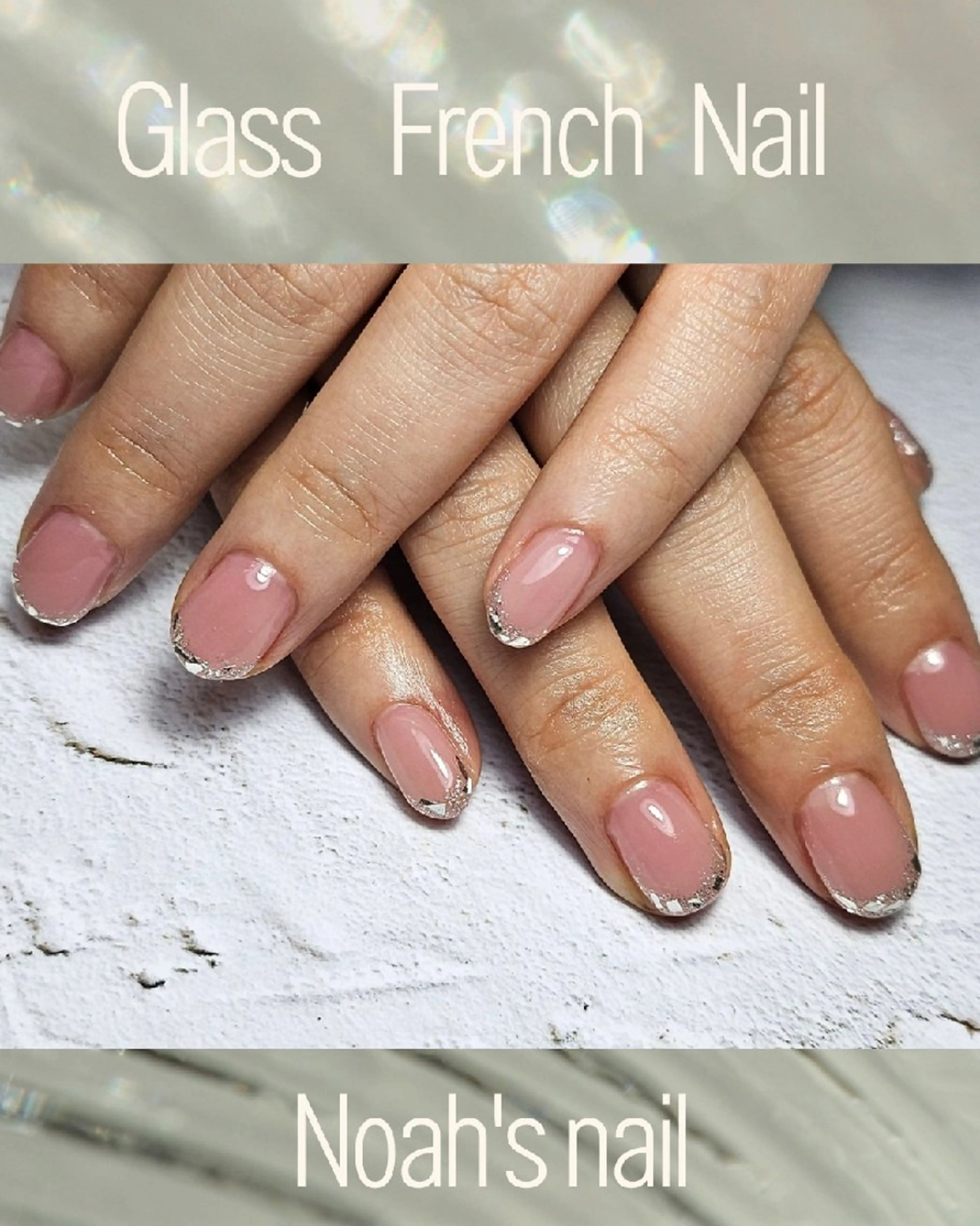 ネイル フラッシュネイル フレンチネイル ラメ(グリッター) ハンドネイル Noah'snail   のネイルデザイン