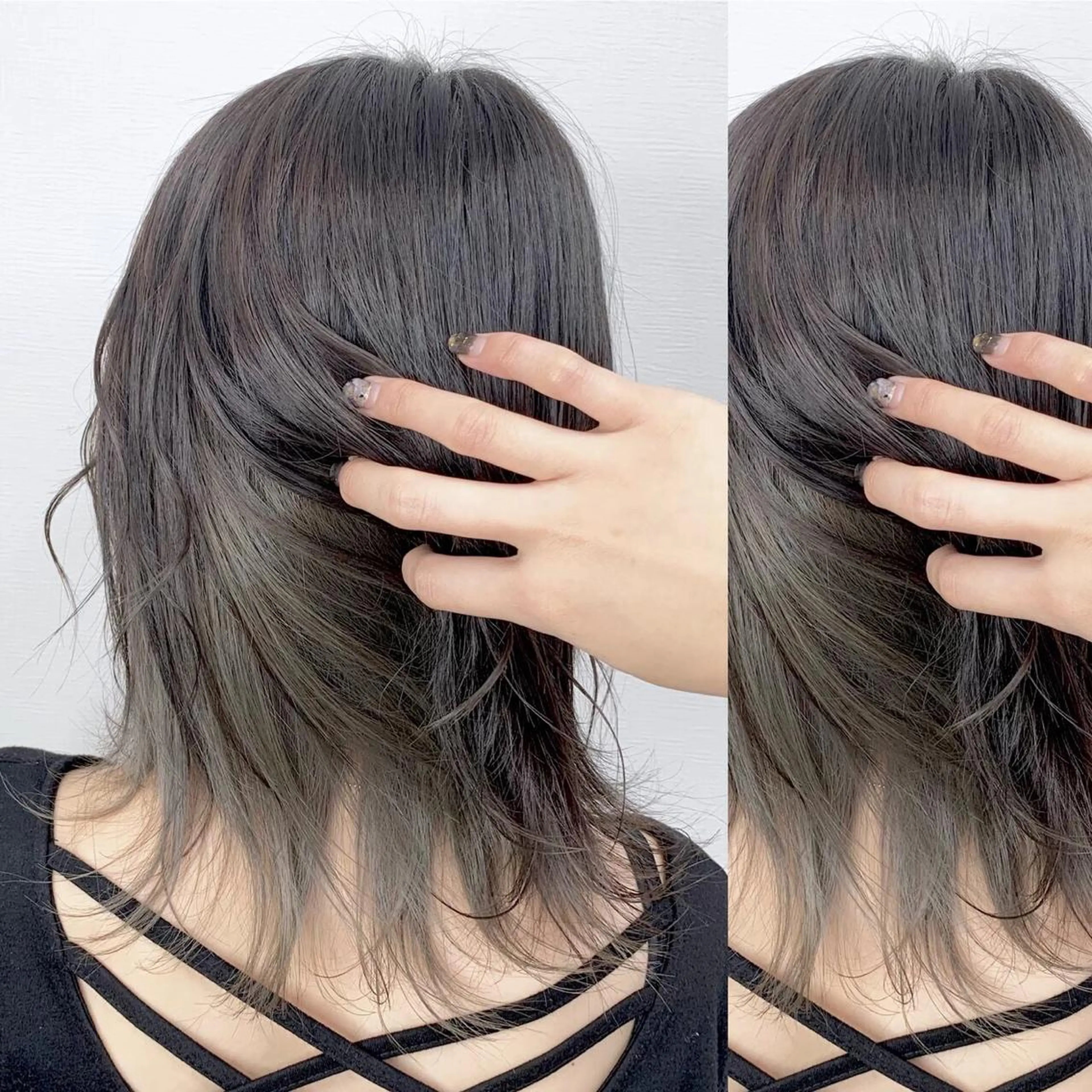 ミディアム カラー JuNブリーチに 縮毛矯正するプロのヘアスタイル