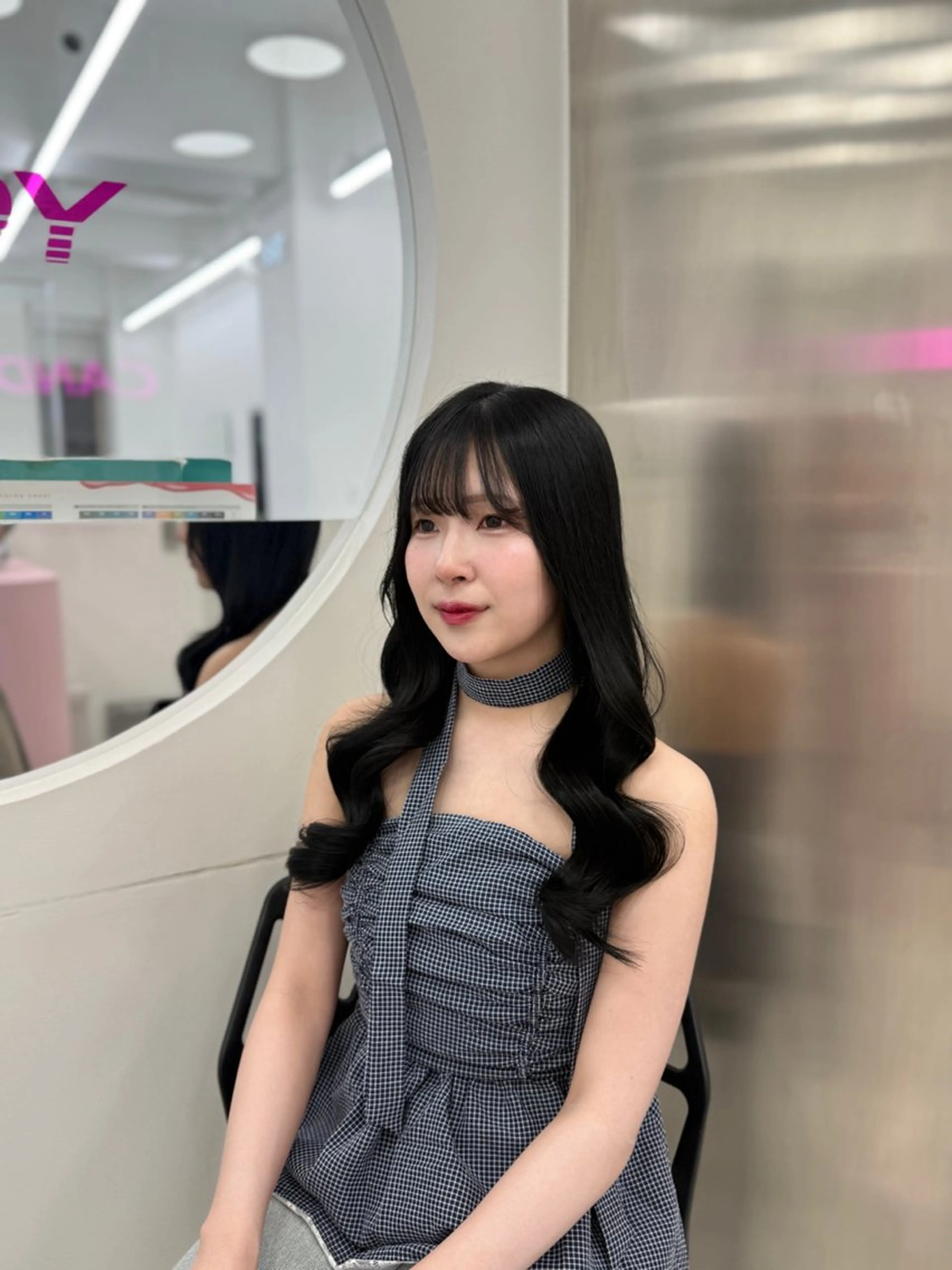 セミロング カラー ヘアアレンジ ヘアカラー トリートメント ヘアセット 🎀Girly艶髪カ ラー🎀Harukaのヘアスタイル