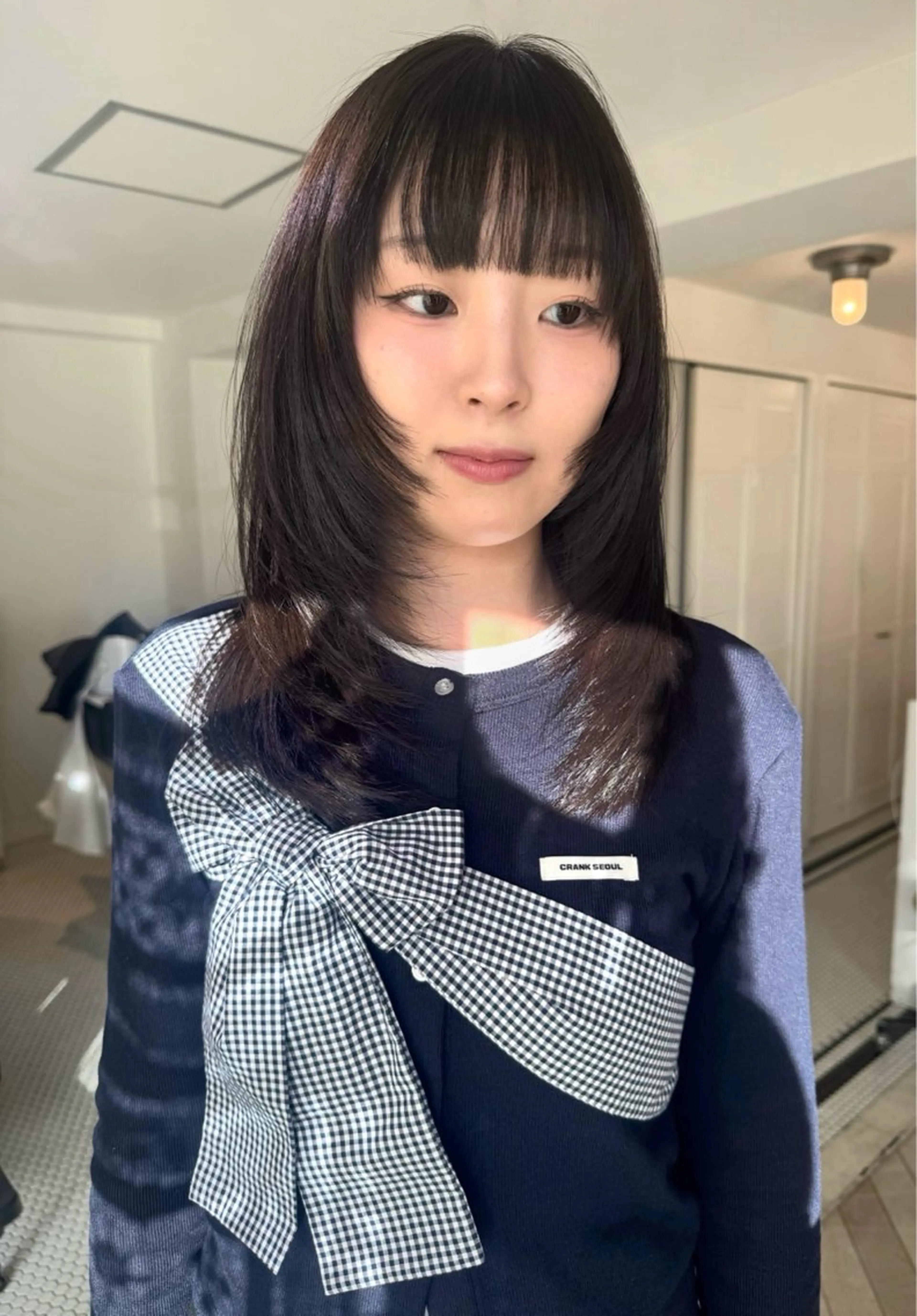 セミロング カラー カット ヘアカラー ブリーチカラー🎀 韓国風/寺門美優のヘアスタイル