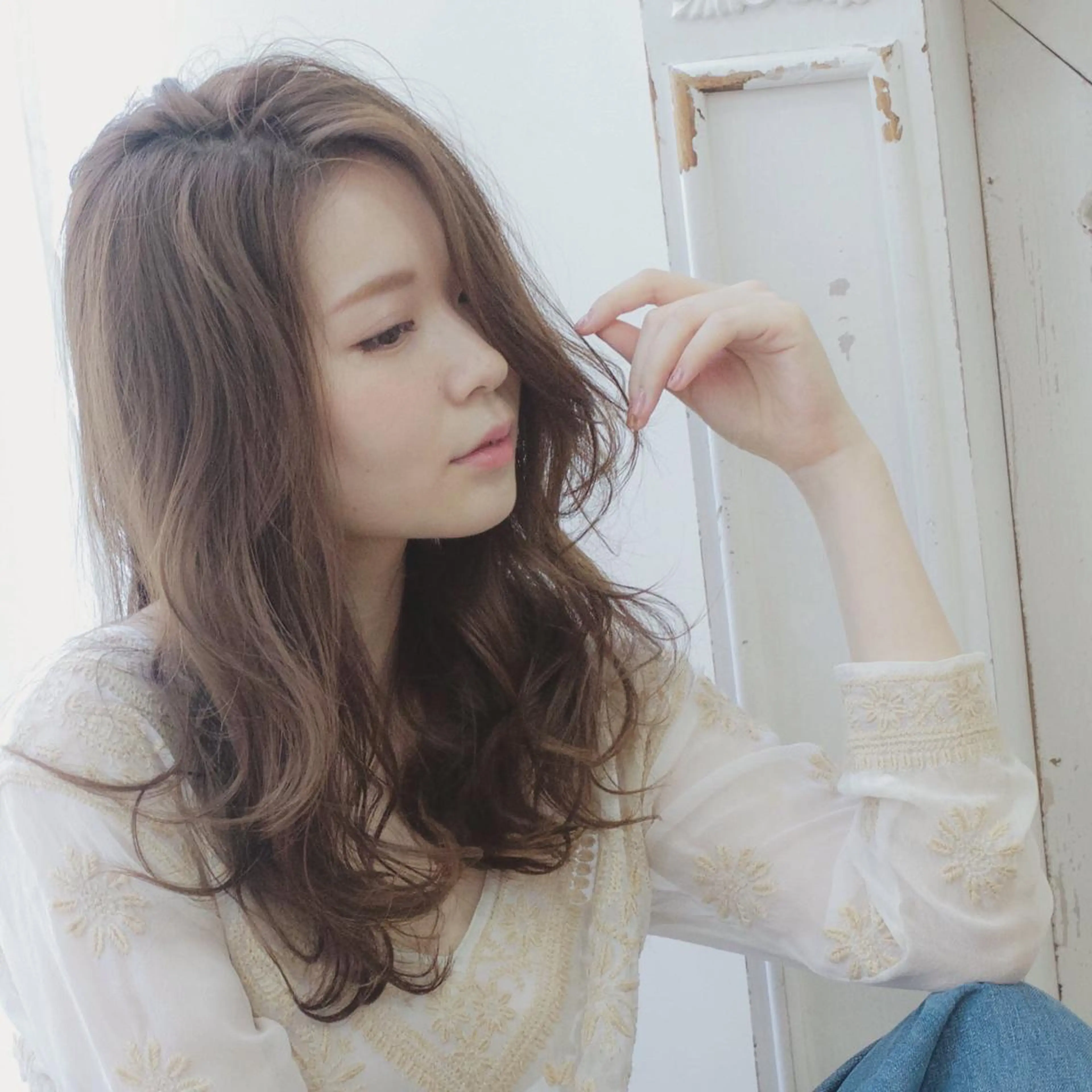 セミロング ＨＩ ROのヘアスタイル