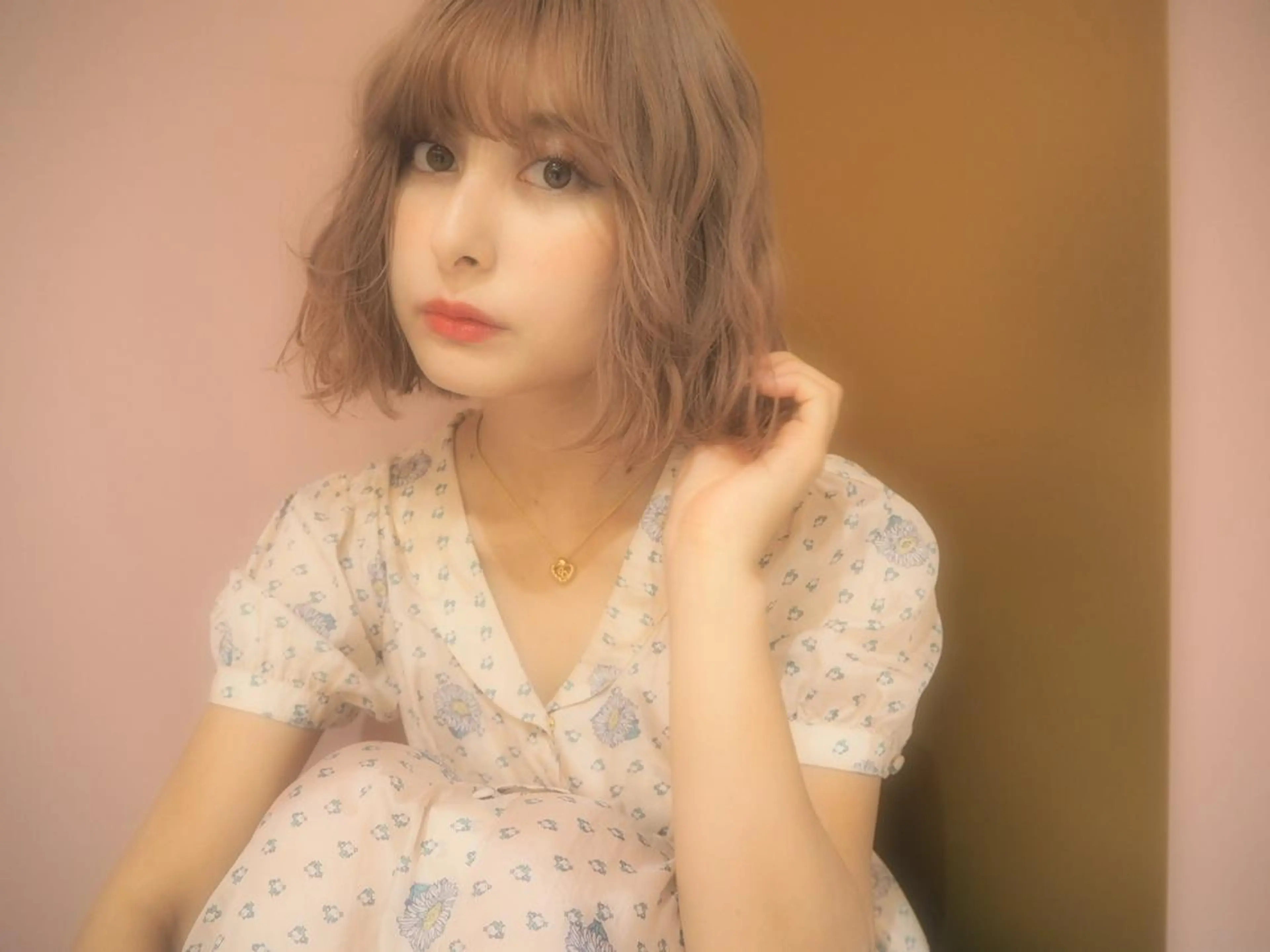 ミディアム カラー パーマ ヘアアレンジ メンズ キッズ ボブ RIYA❤︎ Aujuaソムリエのヘアスタイル