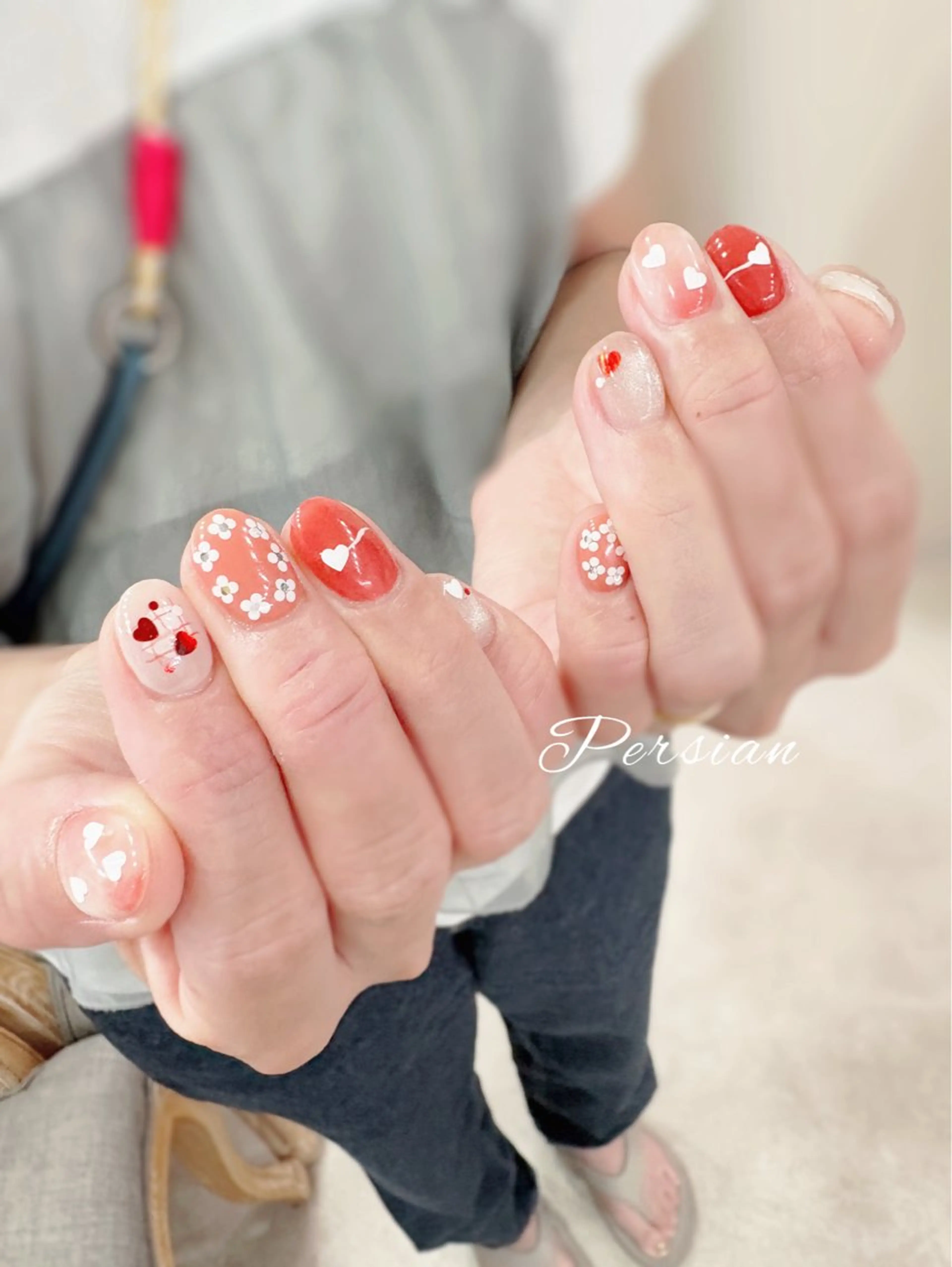 ネイル ハート 持ち込み Persian SHIORIのネイルデザイン