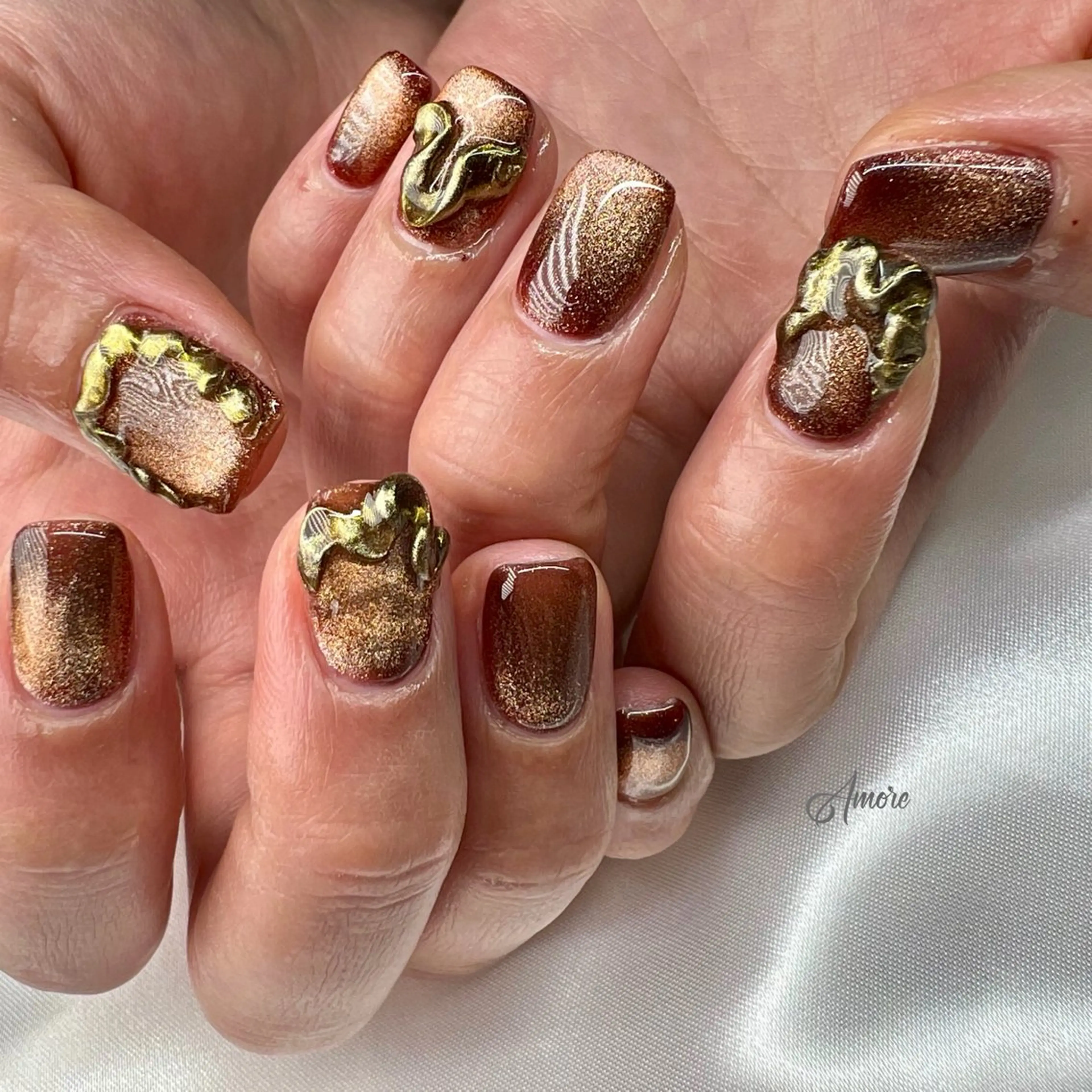 ネイル ジェルネイル キラキラネイル 韓国ネイル パラジェル 冬ネイル You kyehwaのネイルデザイン