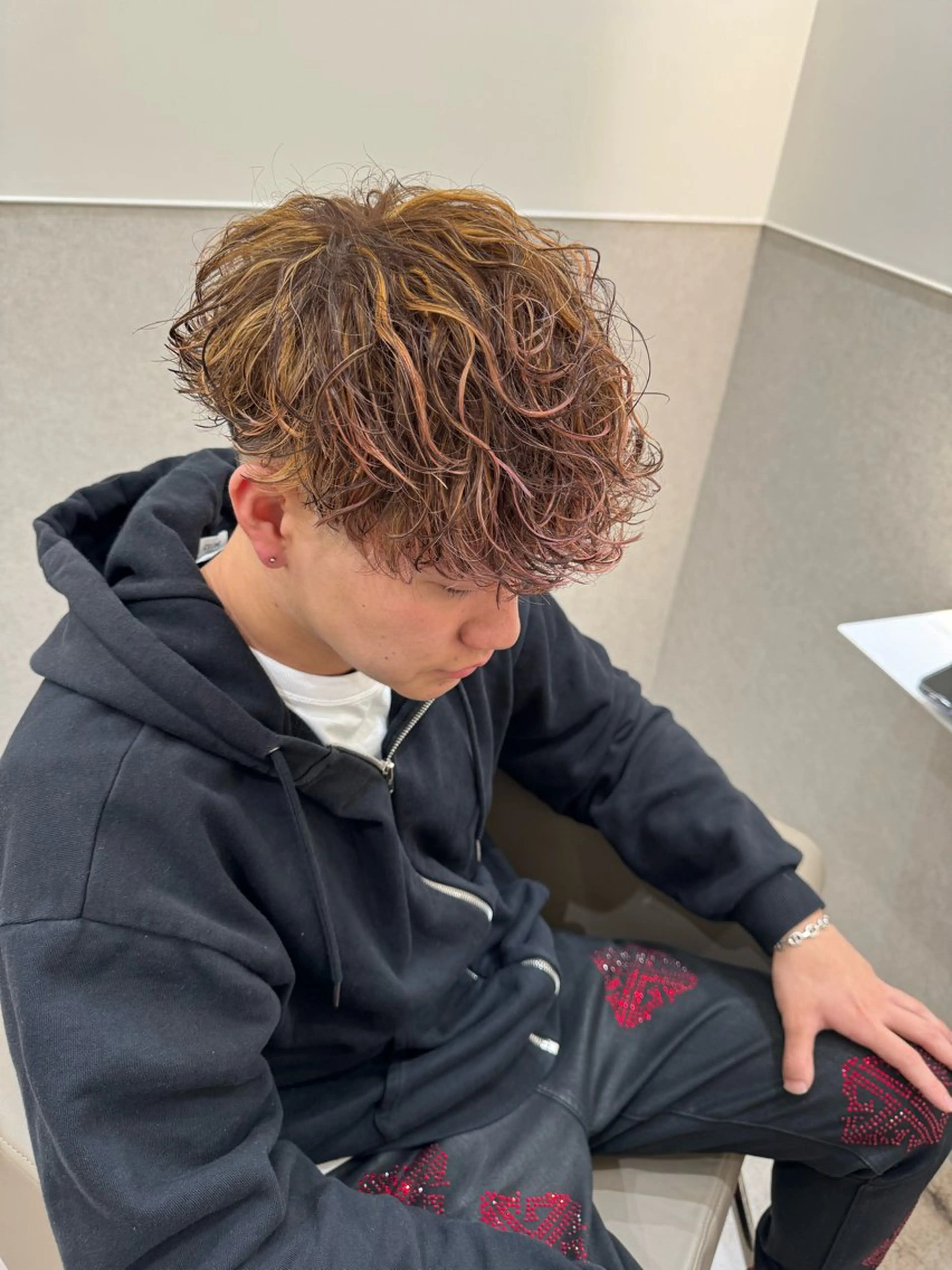 ショート ハイライト カット パーマ zina天王寺/艶髪 /メンズ特化ソラのヘアスタイル