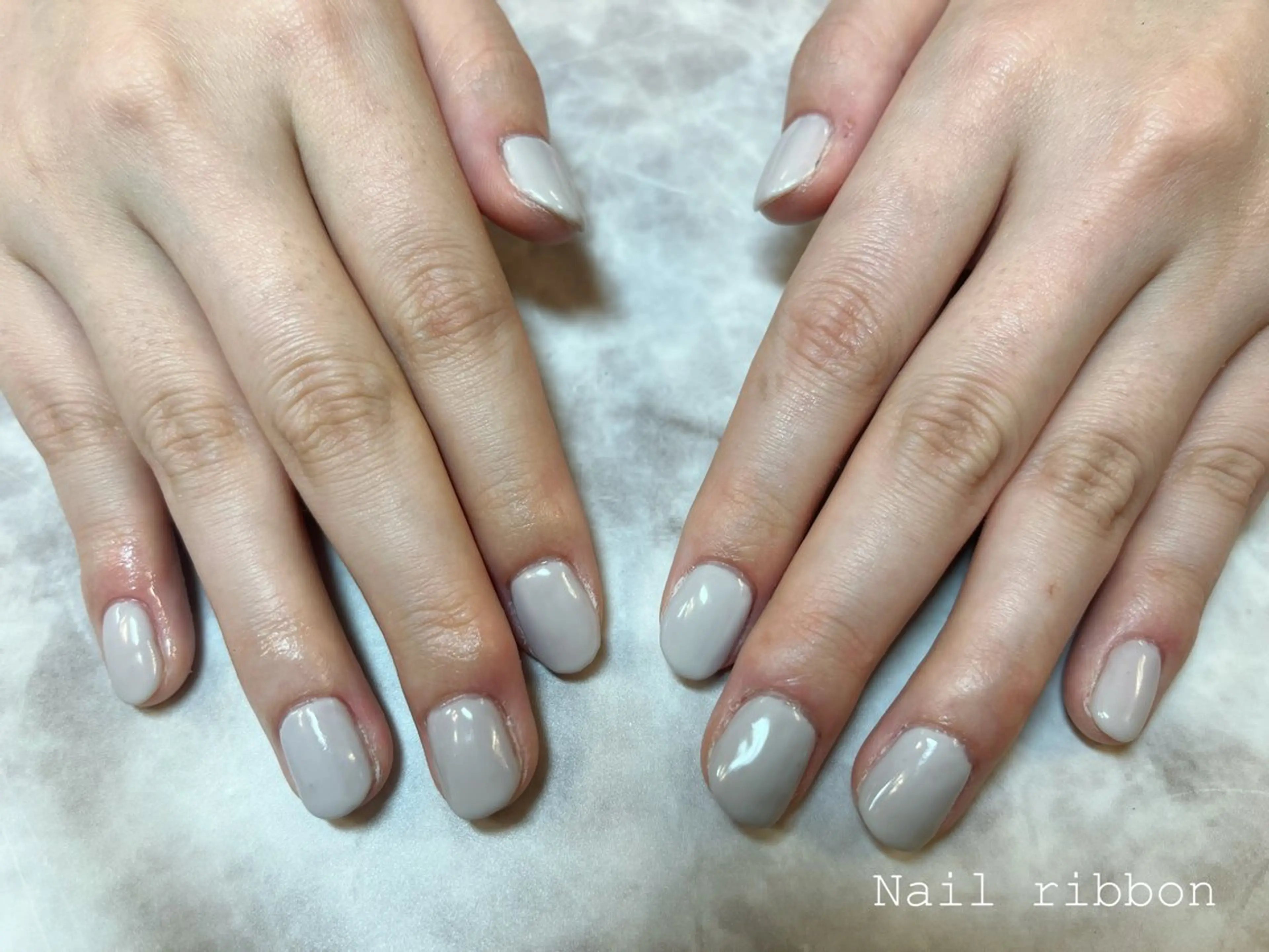 ネイル ワンカラーネイル ネイルリボン 笠井のネイルデザイン