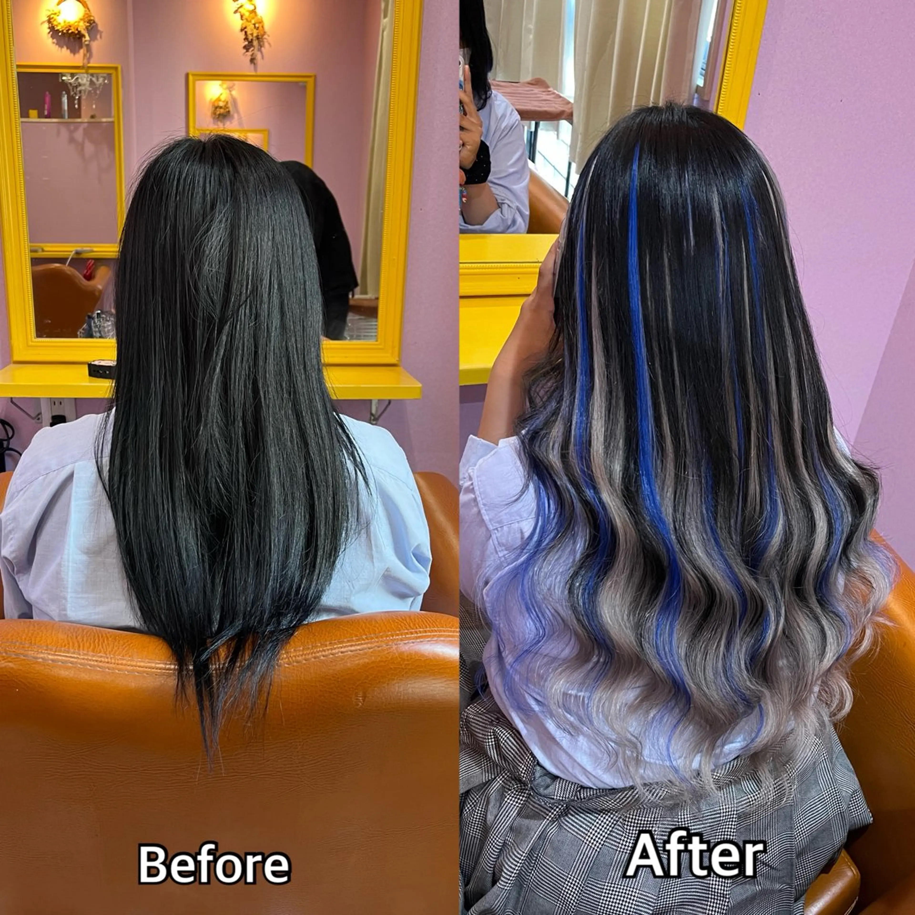 ロング シール＋ちび編み込み エクステ梅田🐨のヘアスタイル