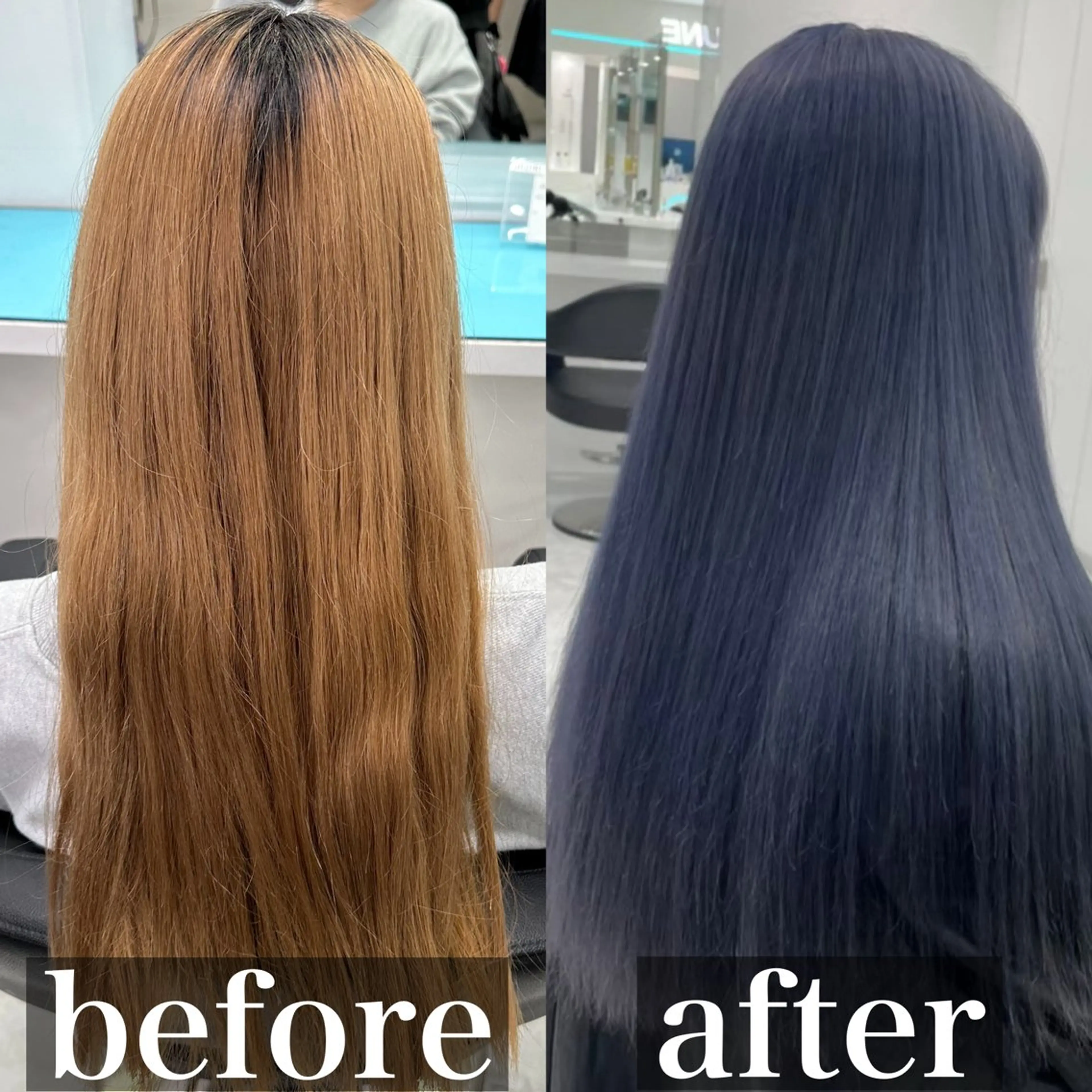 カラー 🩵ダメージレス艶感 ハイトーン🩷のヘアスタイル