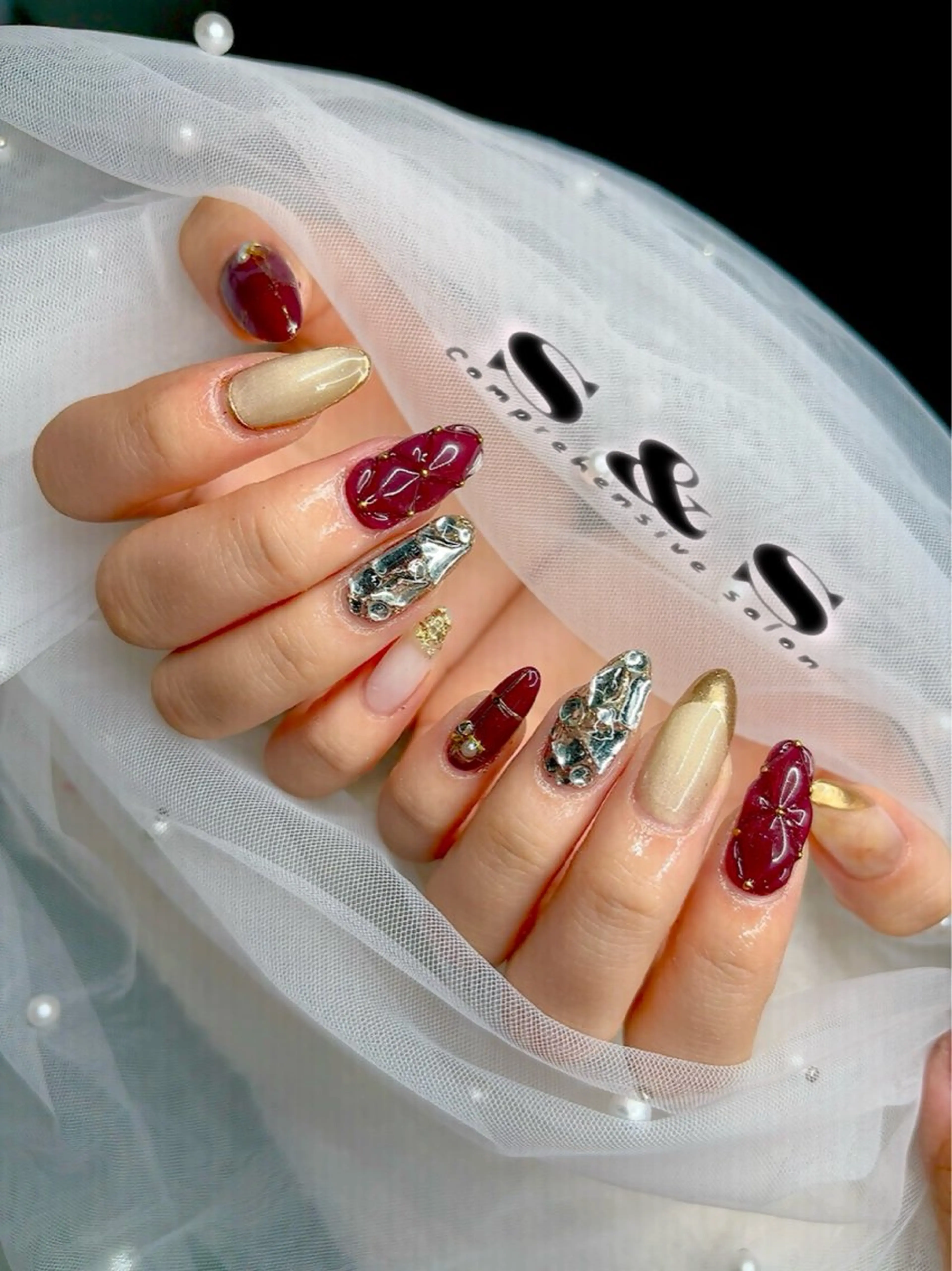 ネイル 成人式 長さ出し メンズネイル 持ち込み ブライダルネイル S&S 村田小百合のネイルデザイン