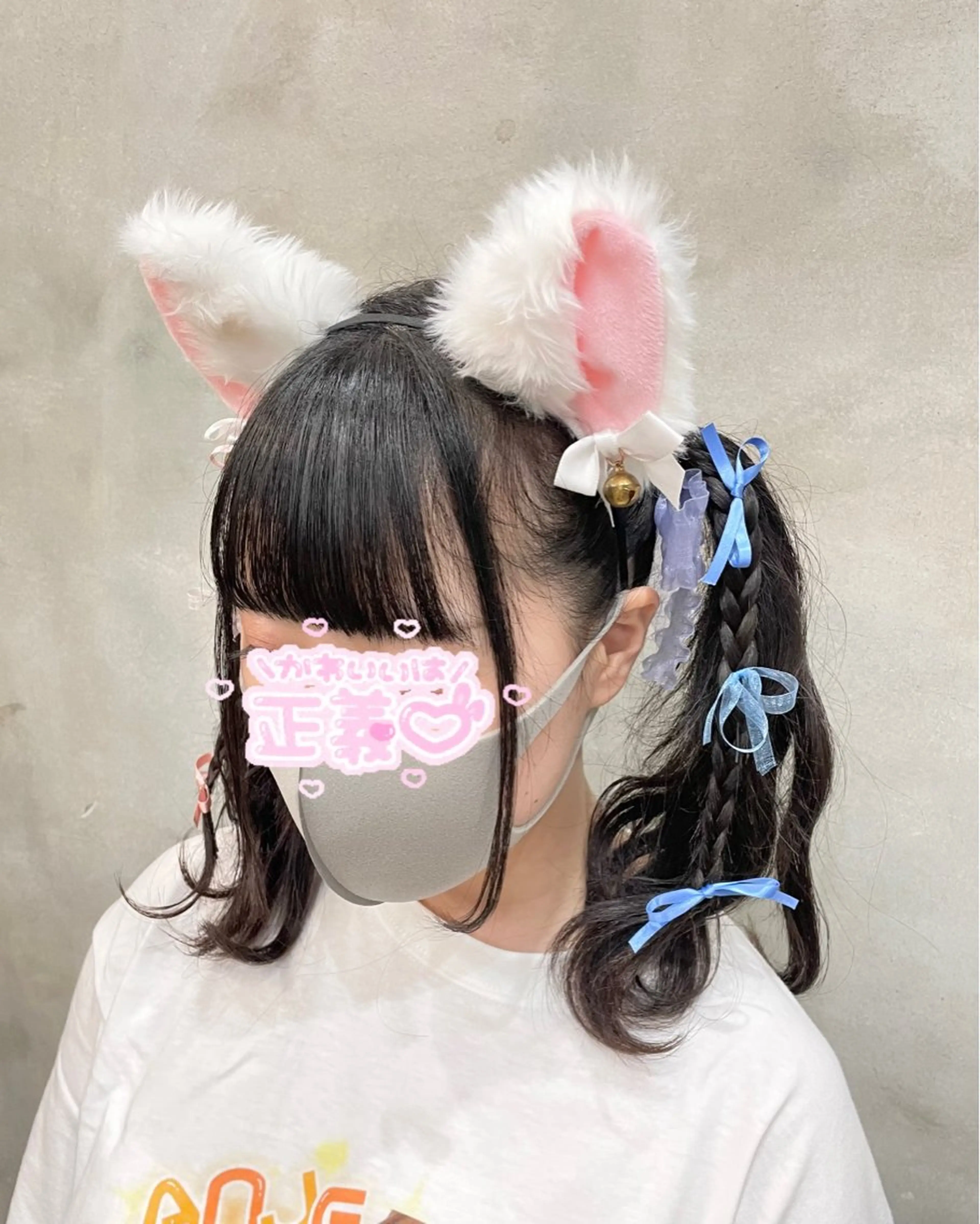 セミロング ヘアアレンジ ヘアセット 【ピンク/韓国ヘア/ ヘアセット】亜海のヘアスタイル