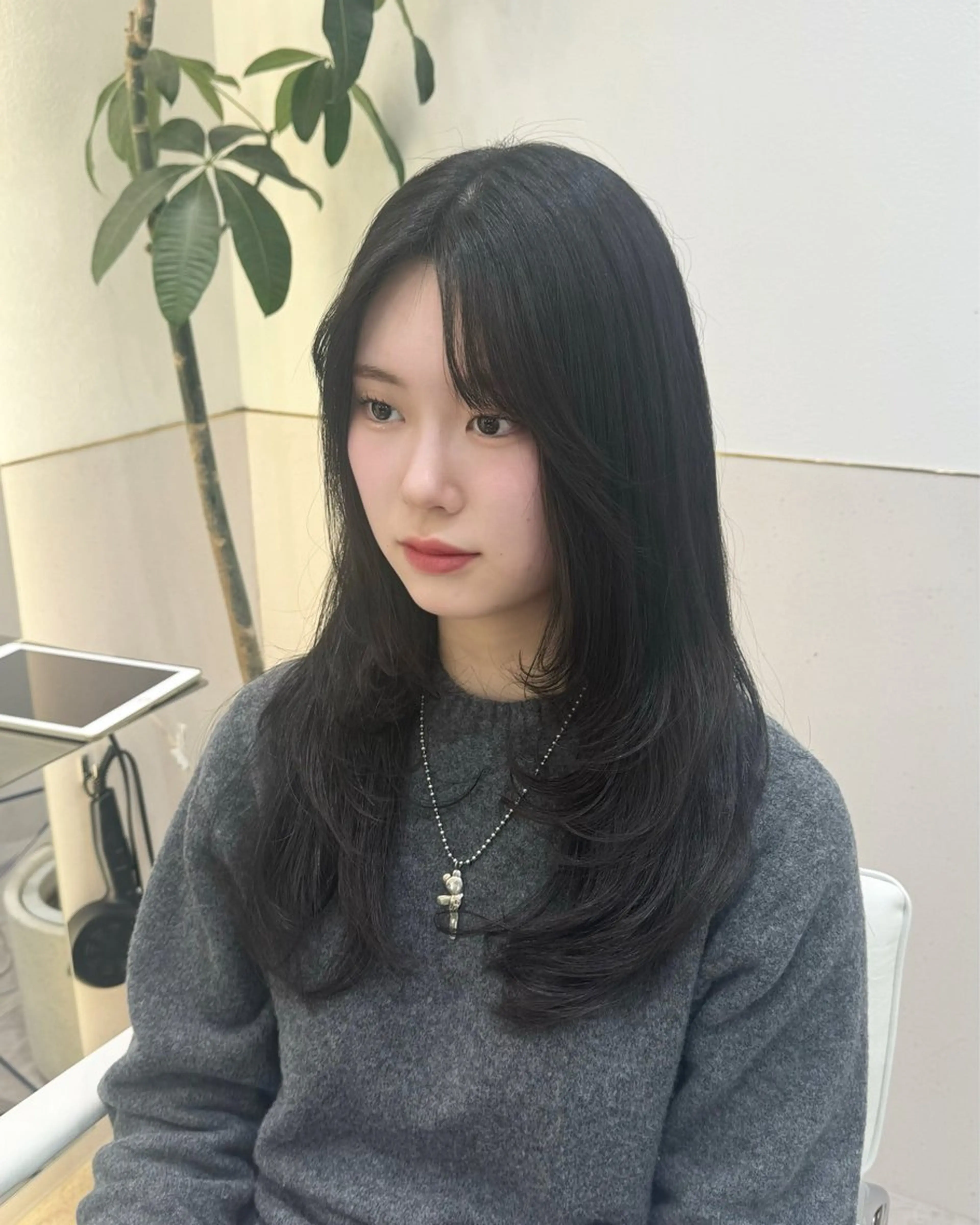 ロング カラー 本場の韓国ヘア/顔ま わりカット/リョウヤのヘアスタイル