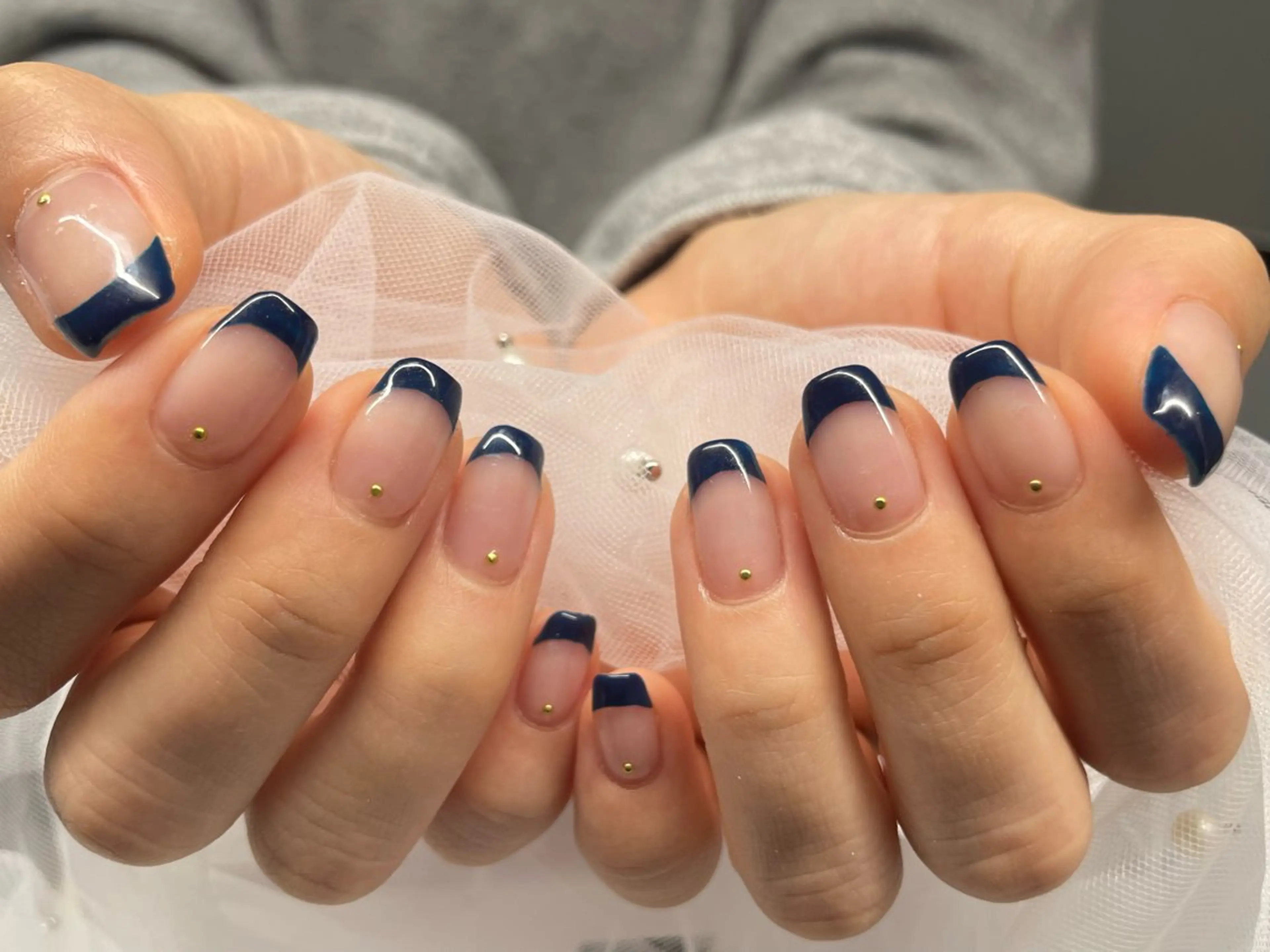 ネイル フレンチネイル ジェルネイル パラジェル ショートネイル ハンドネイル ショートネイル専門店フェルンヴェー所属・ショートネイル専門店 フェルンヴェー代々木のネイルデザイン