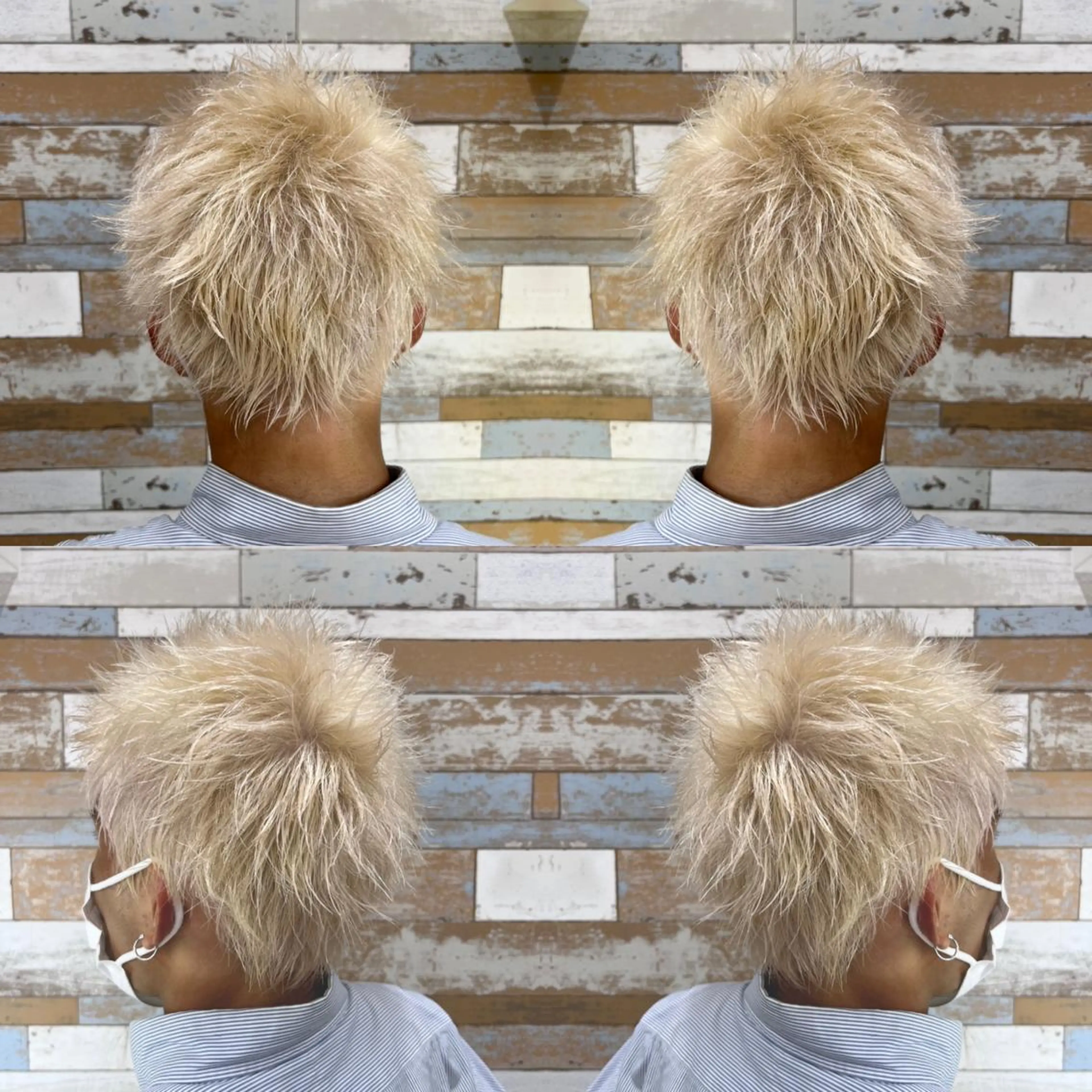 ショート カラー メンズ メンズブリーチ ブリーチ "PEPPU "所属・🌈推し色派手髪 ハイトーンShinのヘアスタイル