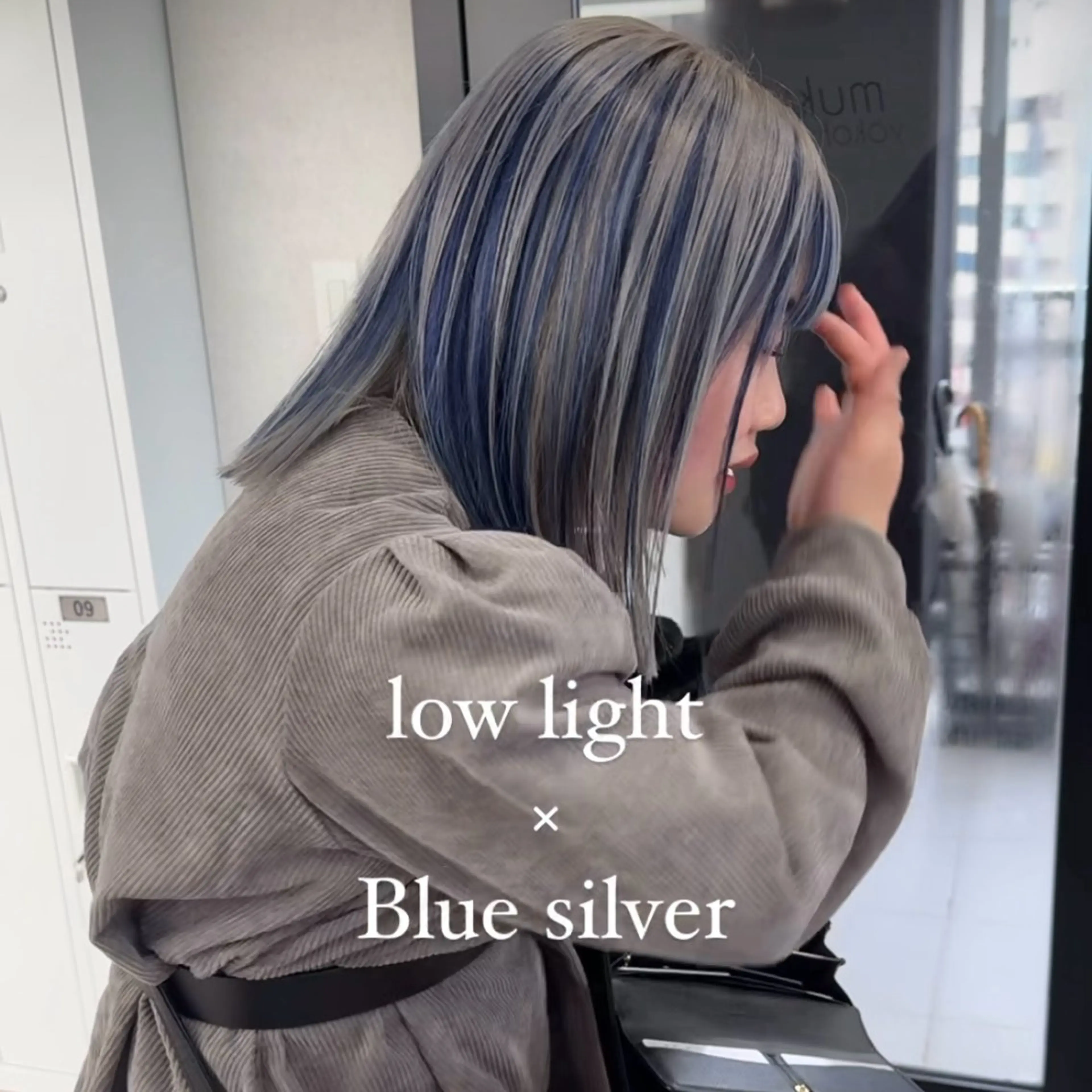 ミディアム 切りっぱなしボブイヤ リングカラー清水隆央のヘアスタイル