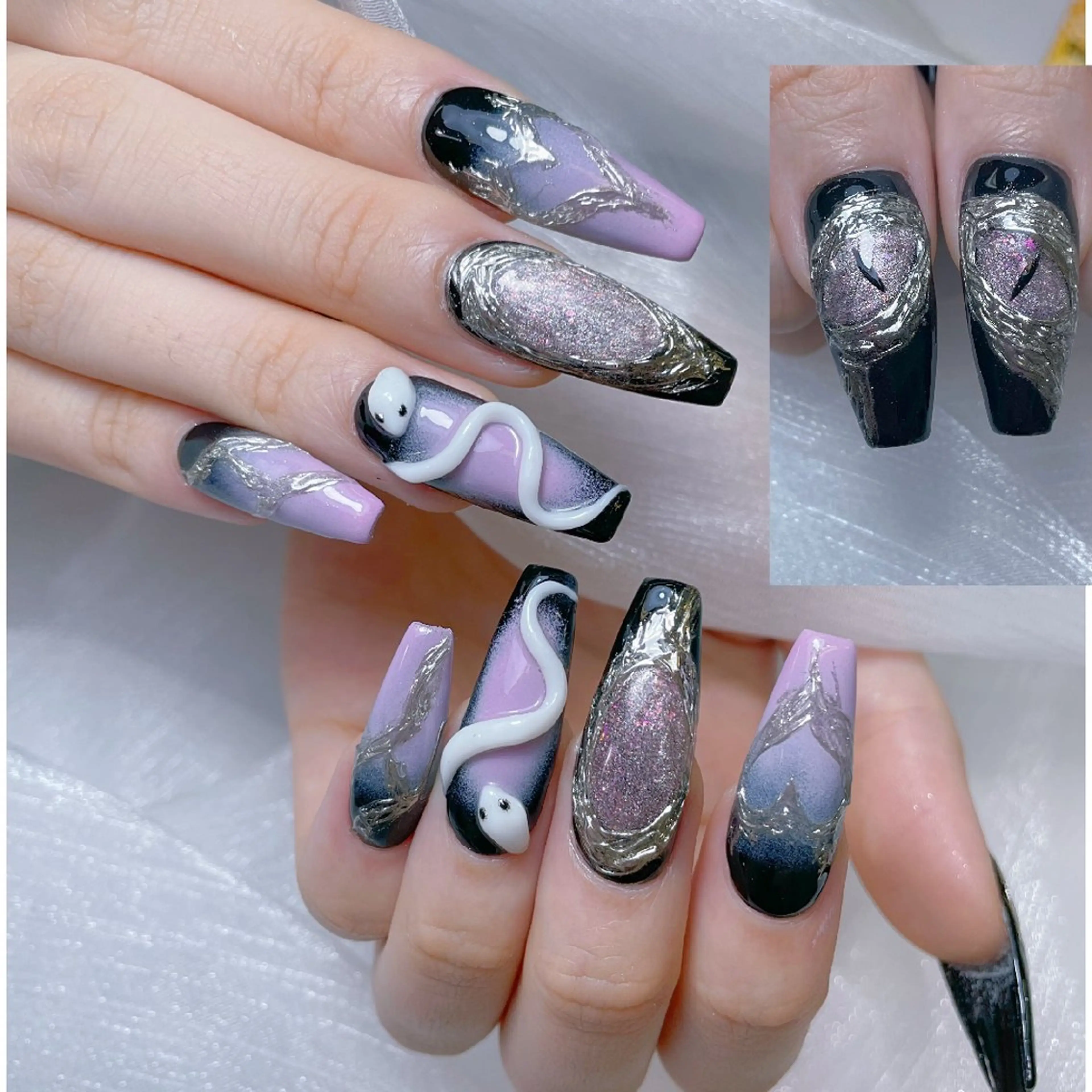 ネイル チークネイル ガーリー キラキラネイル 韓国ネイル リボン NailPrincess所属・princess スカルプ専門店のネイルデザイン