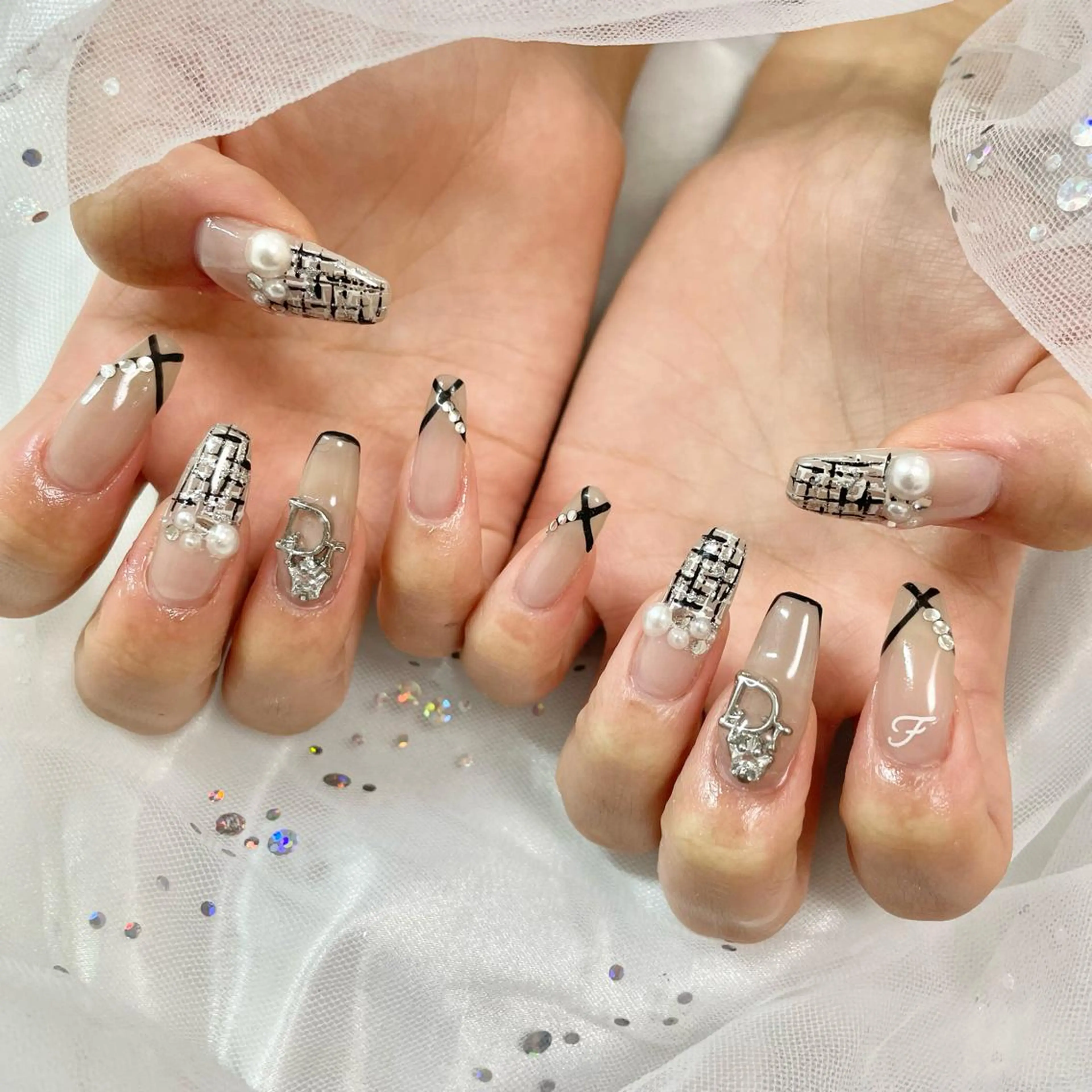 ネイル ツイードネイル ハンドネイル 🎀AYAKO 🎀中韓ネイルのネイルデザイン