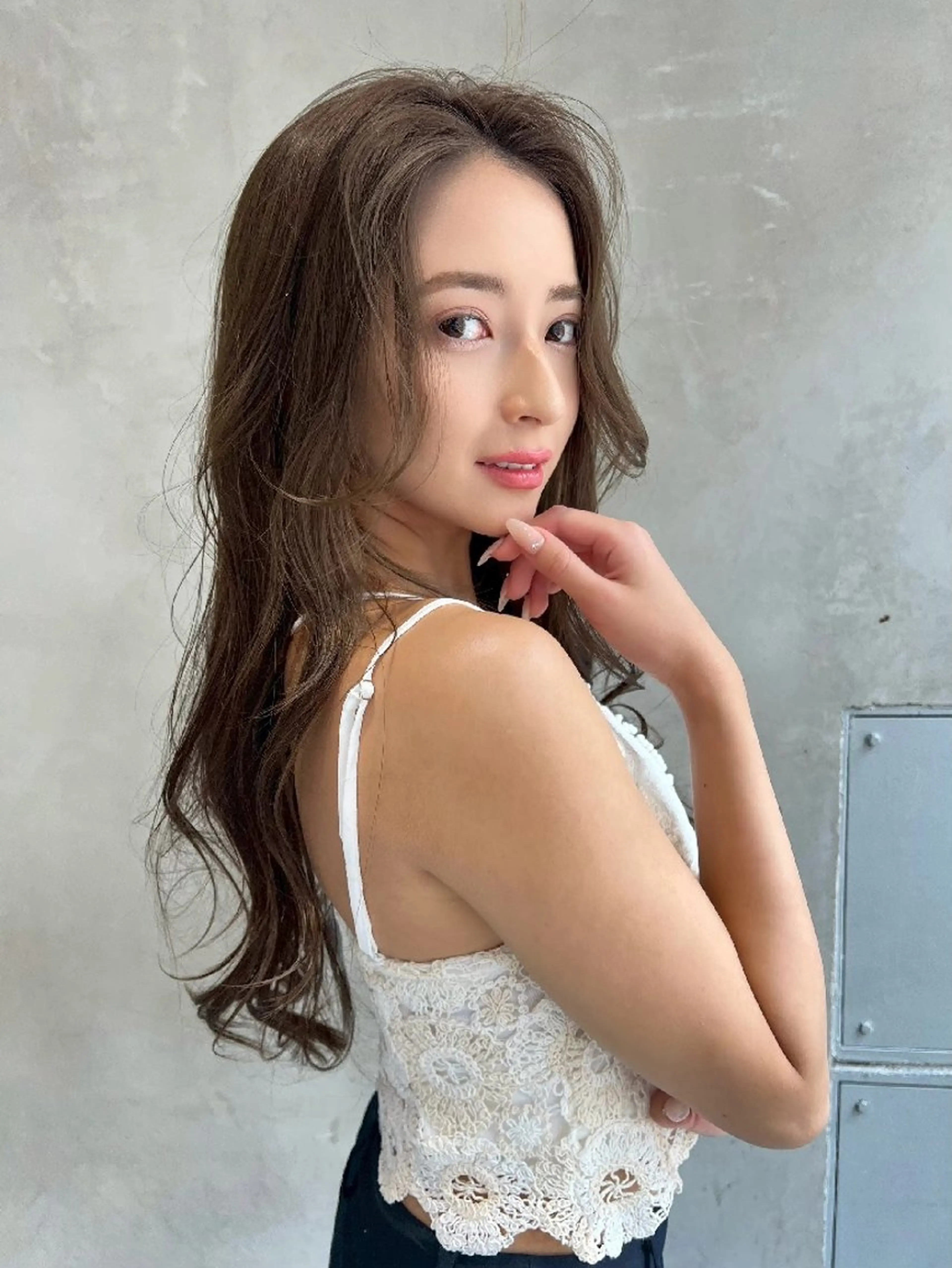 セミロング カラー カット ヘアカラー トリートメント 髪質改善/レイヤー /柔らかさ/清水のヘアスタイル