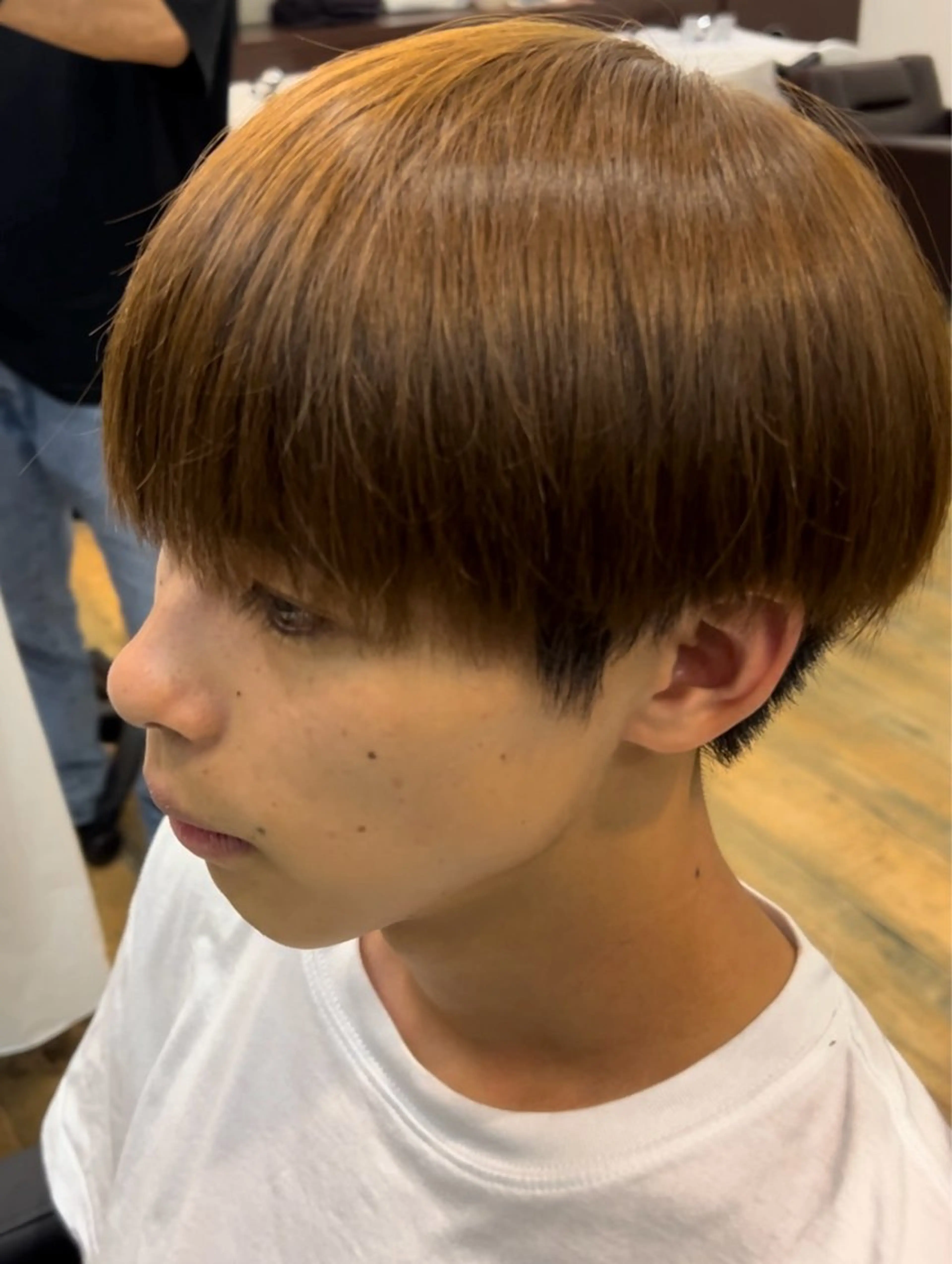 ショート カラー メンズ メンズブリーチ ブリーチ ブラウンカラー ブリーチなしカラー MEN'S HAIR PERCUT柏店所属・西村 旭陽のヘアスタイル