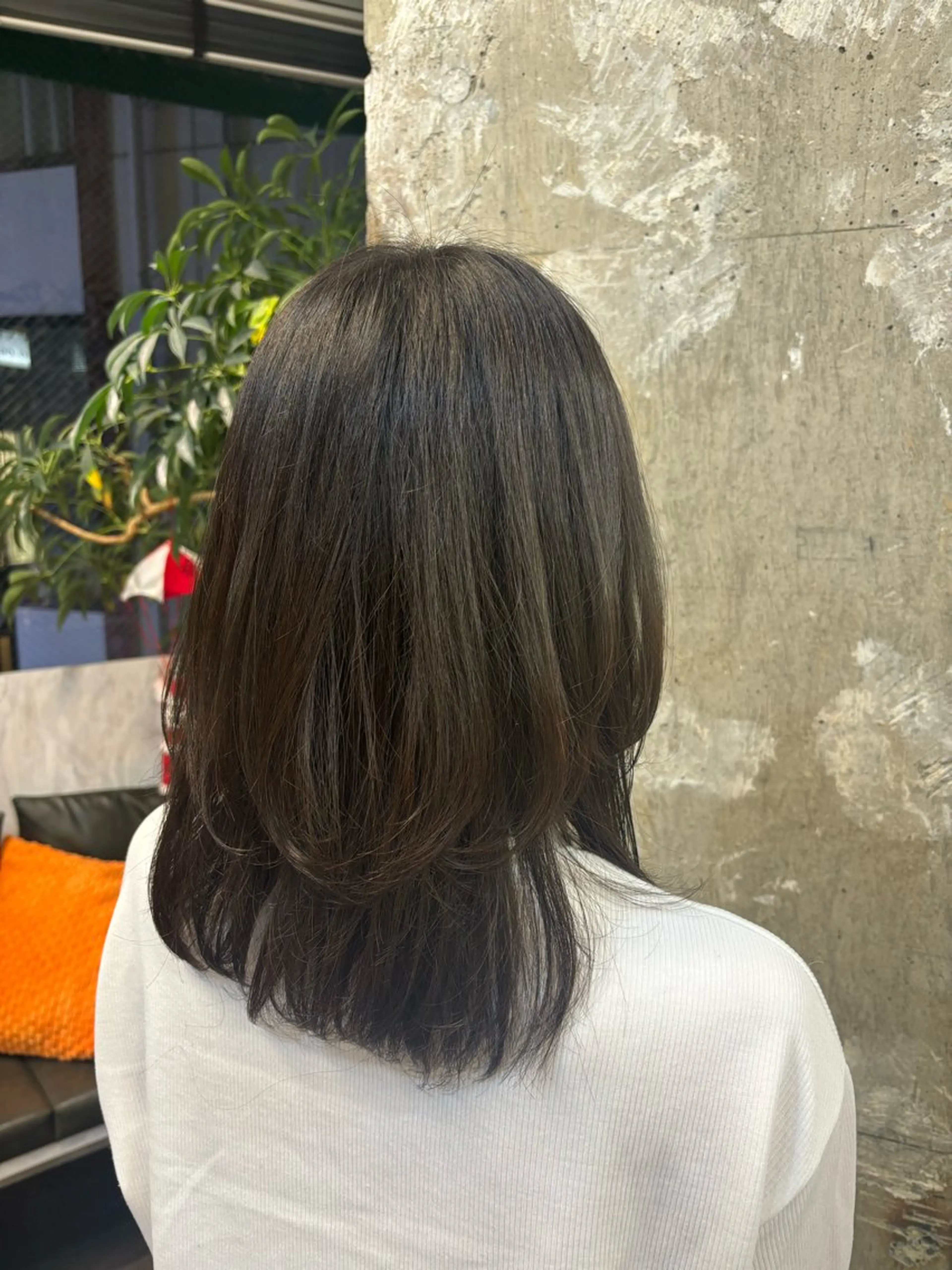 セミロング カラー ブラウンカラー オリーブブラウン パーマ、ストレート 🫧ちひろ🫧のヘアスタイル