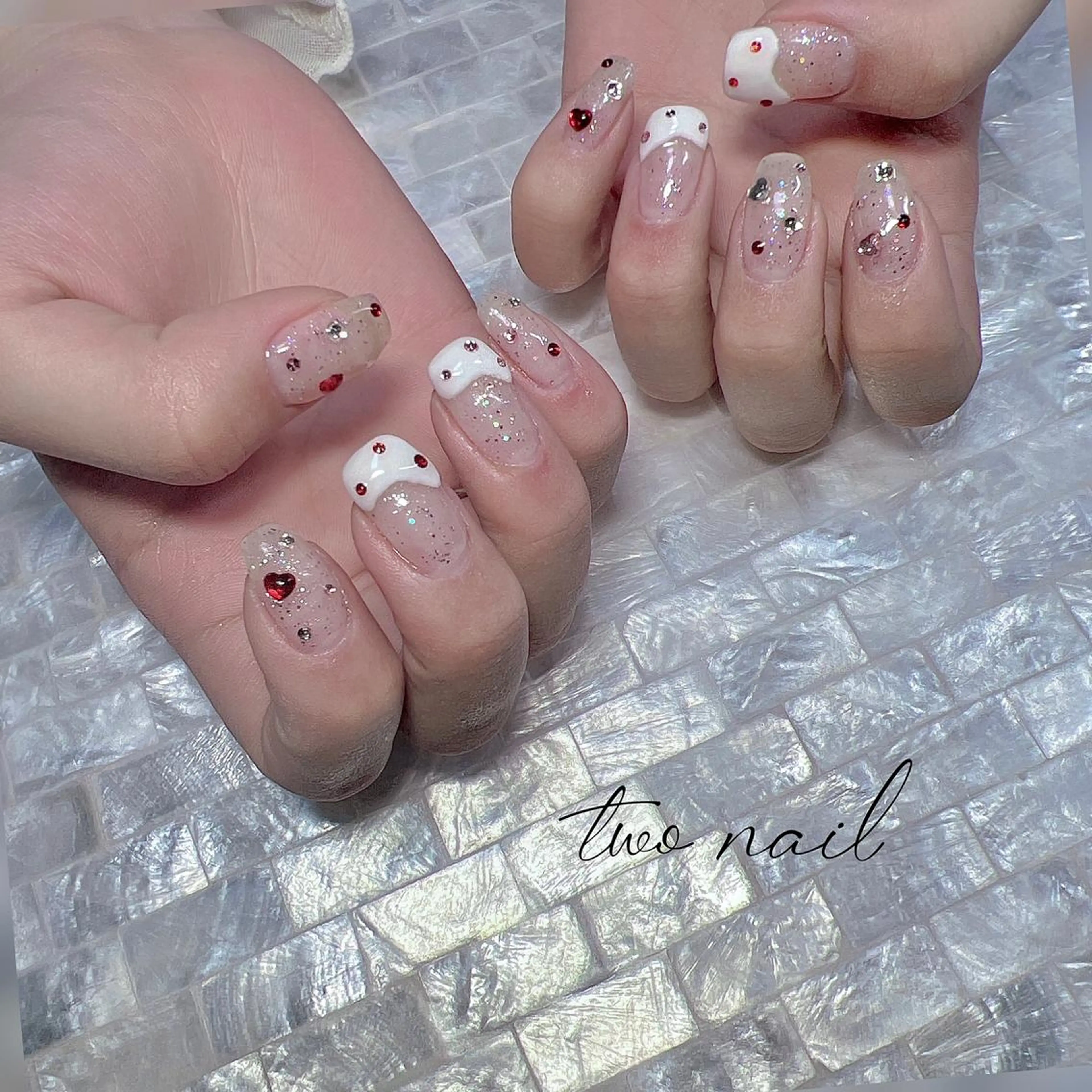 ネイル アートネイル フットネイル ハート ニュアンスネイル オフィスネイル ハンドネイル two nailのネイルデザイン