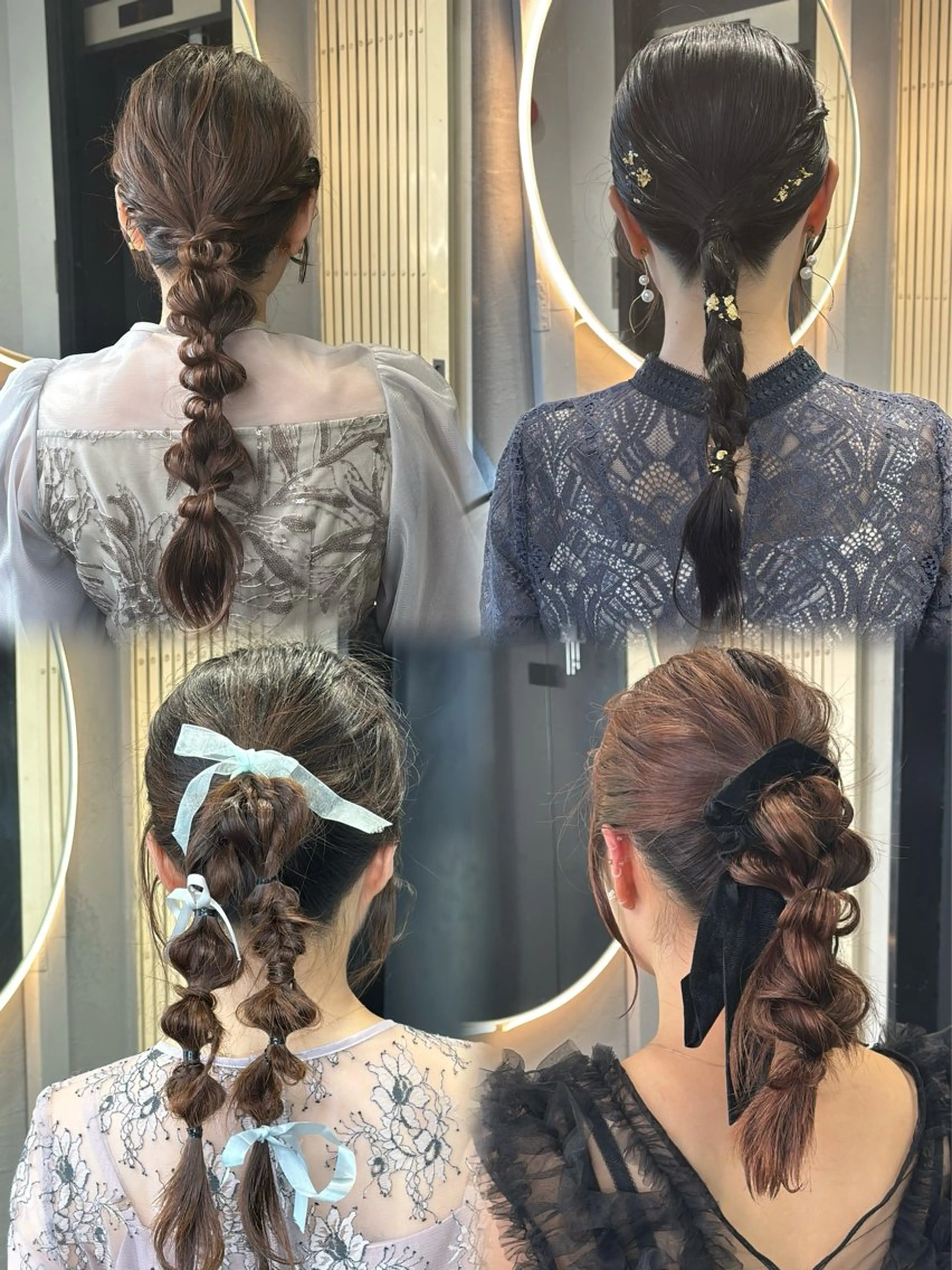 ヘアアレンジ ヘアセット 韓国ヘア/ブリーチ無 しWカラー/オリーブのヘアスタイル