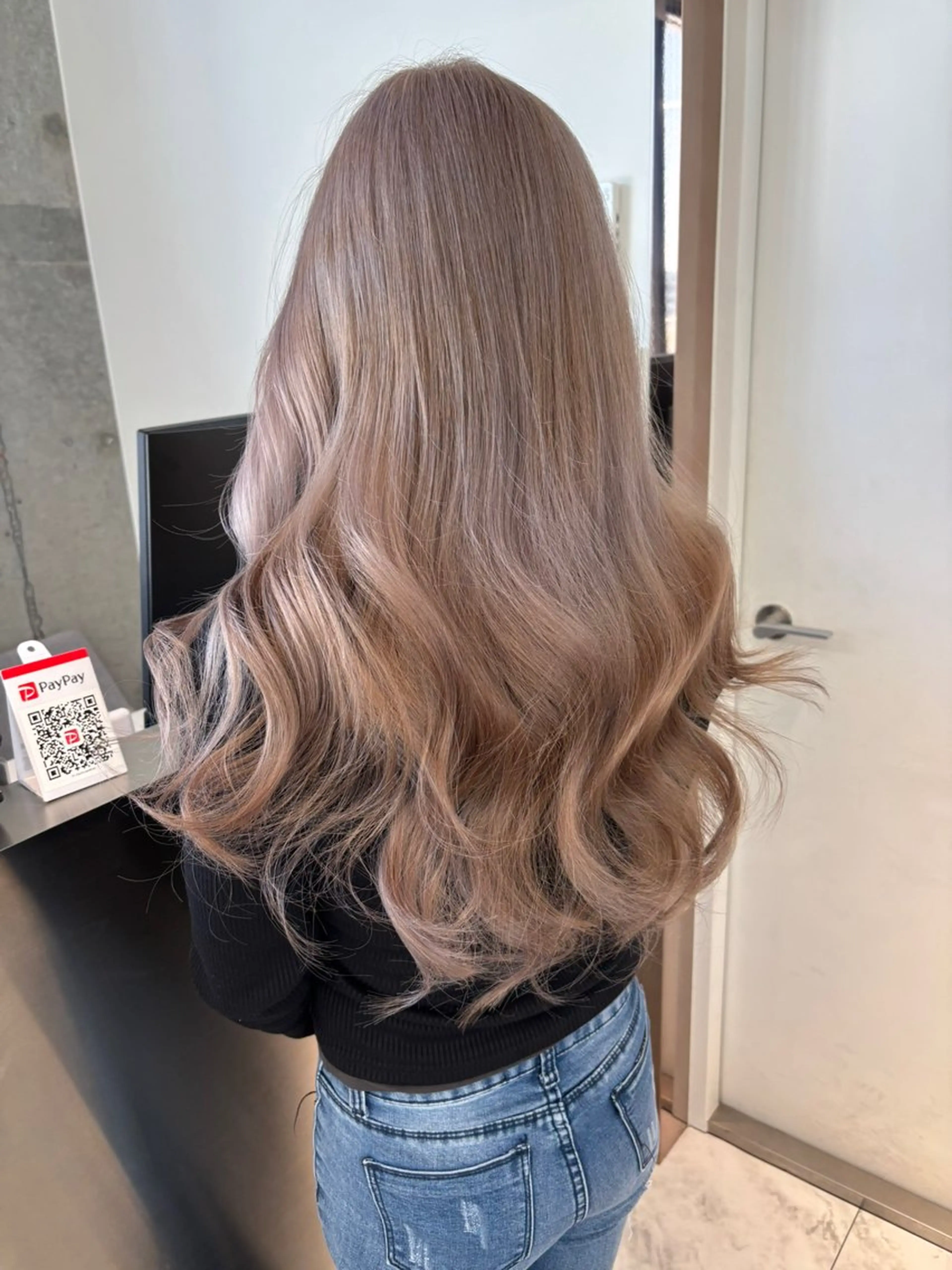 ミディアム カラー ブリーチ ボブ 韓国風ヘア レイヤーカット トリートメント ヘアカラー rina／ベージュ ワンホン/韓国ヘアのヘアスタイル