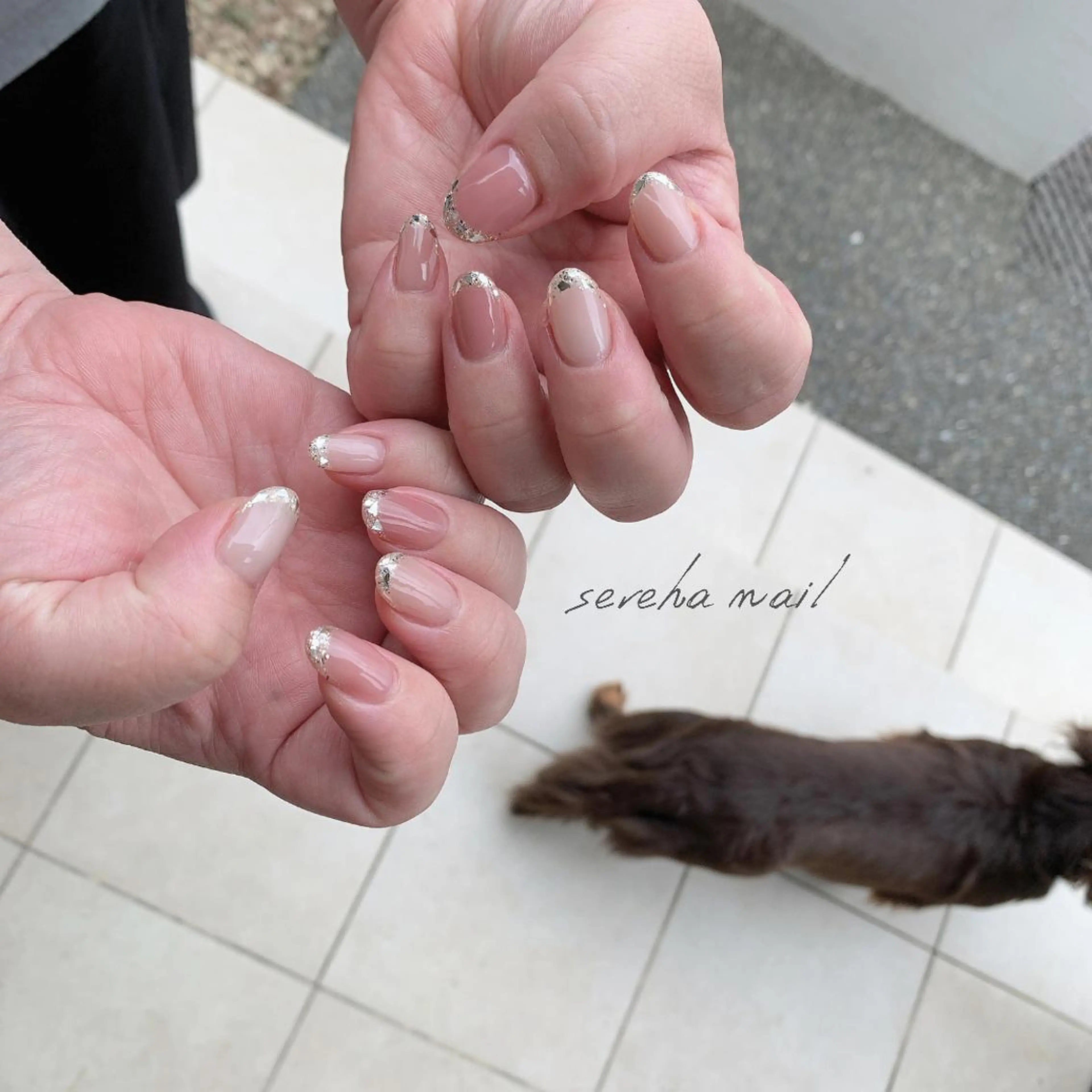 ネイル フレンチネイル ガラスフレンチ sereha nailのネイルデザイン