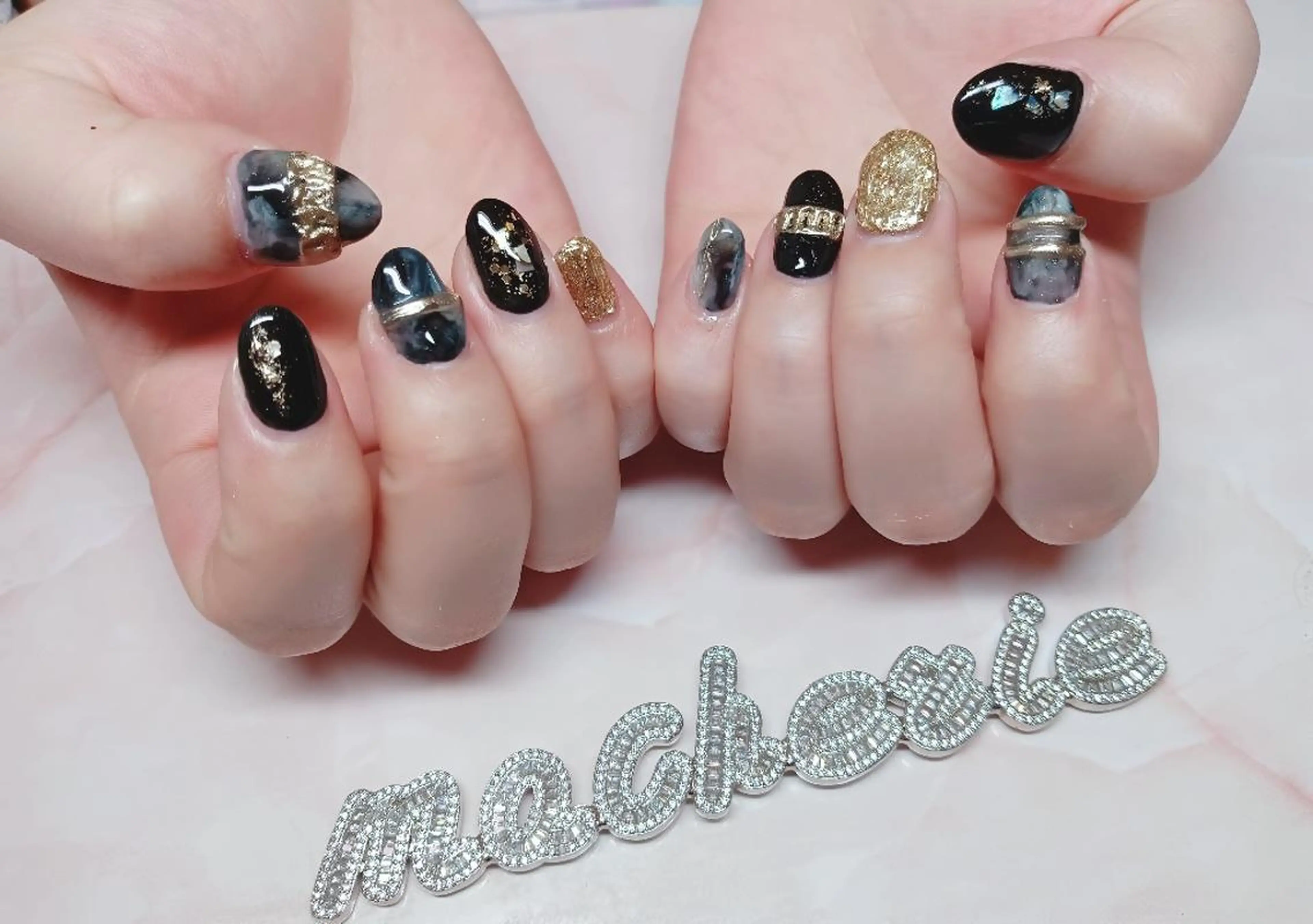ネイル 大理石ネイル(マーブル) ハンドネイル Nail Salon macherieのネイルデザイン