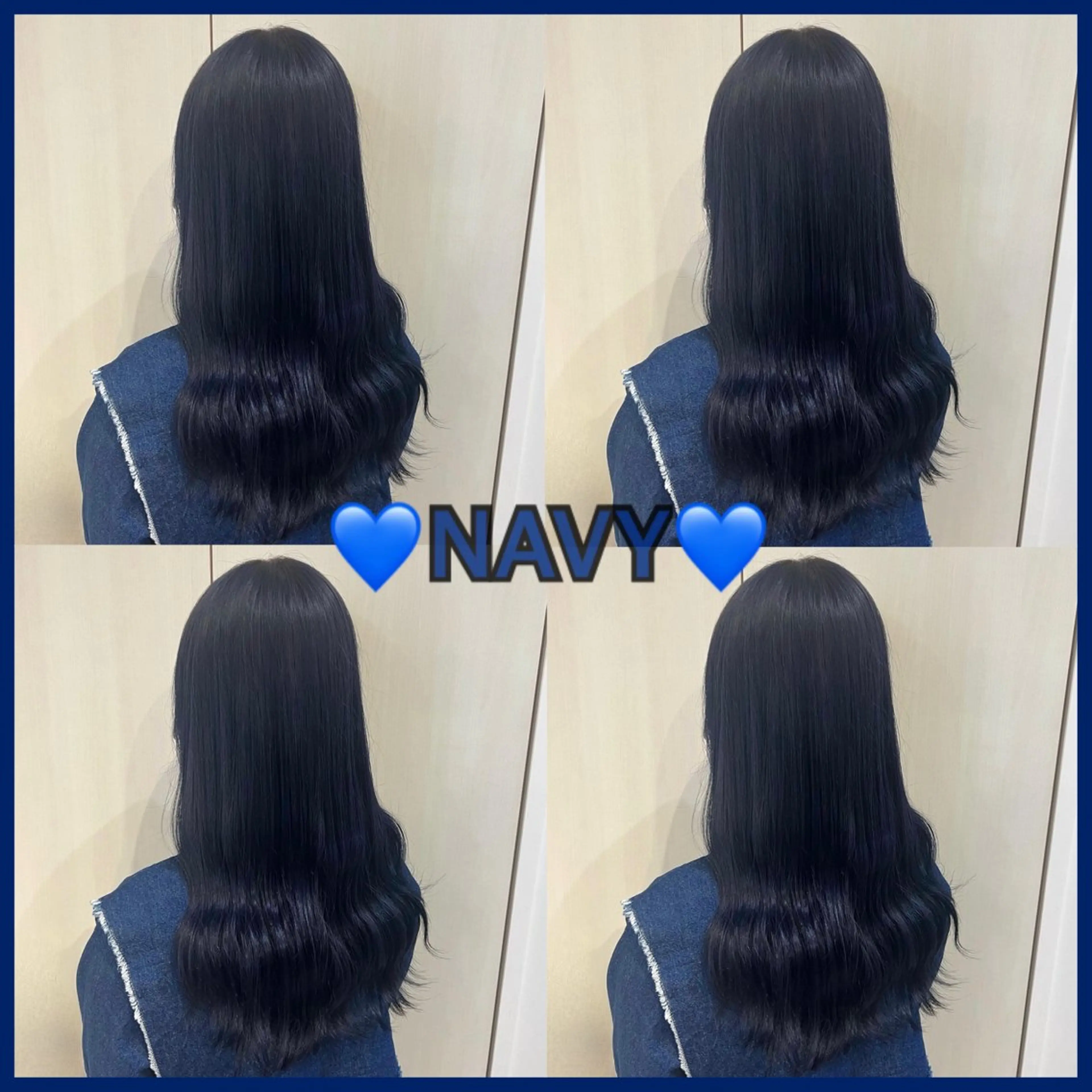 ロング カラー ブルーカラー ネイビーカラー ヘアカラー エクステ beauty studio M.O.D shibuya 【モッズ】所属・🦋エクステ🦋 TOMOKAのヘアスタイル