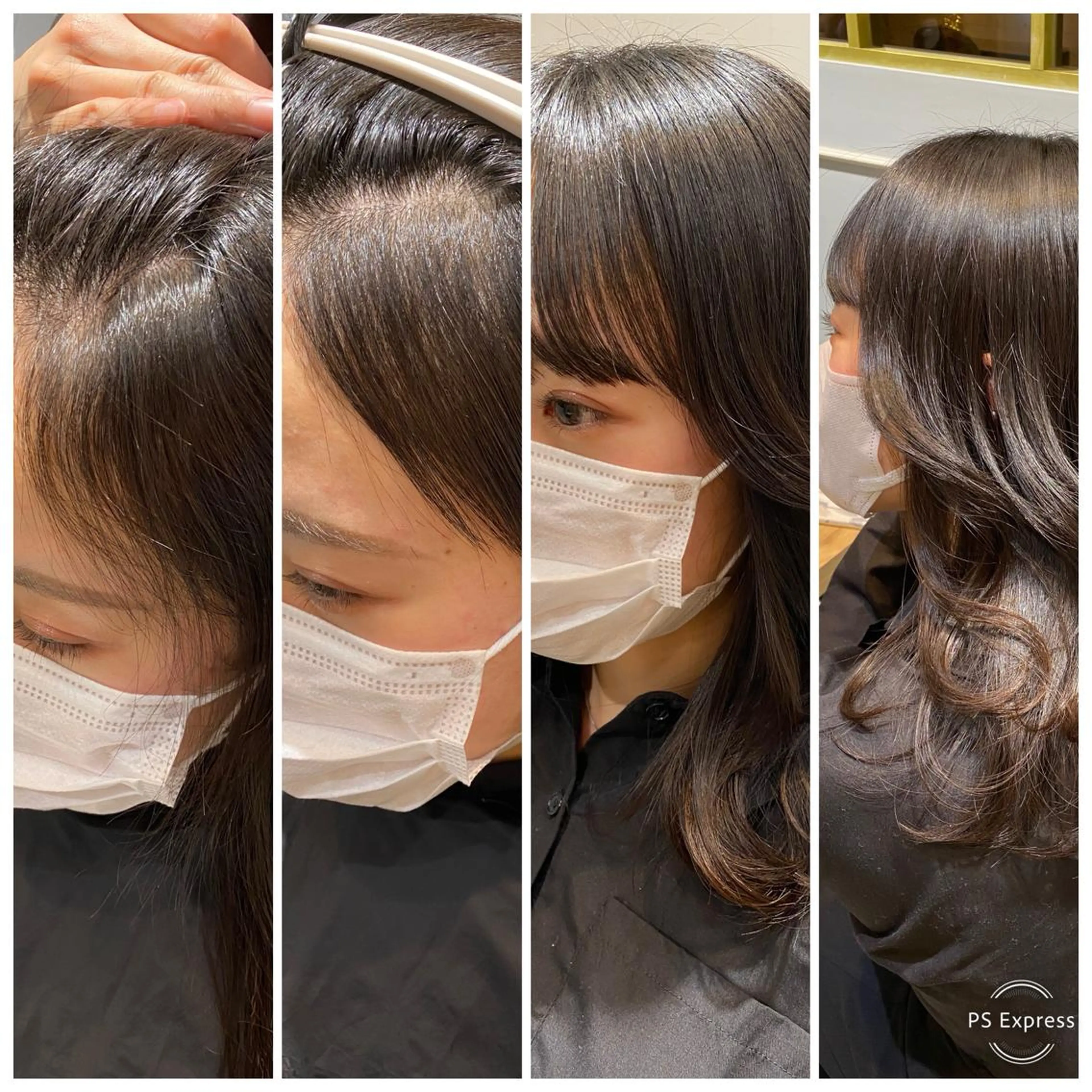 セミロング パーマ ヘアアレンジ セミロングパーマ 韓国風ヘア チャンモリパーマ カット 縮毛矯正 TOPSTYLIST 🇬🇧JIMMYのヘアスタイル