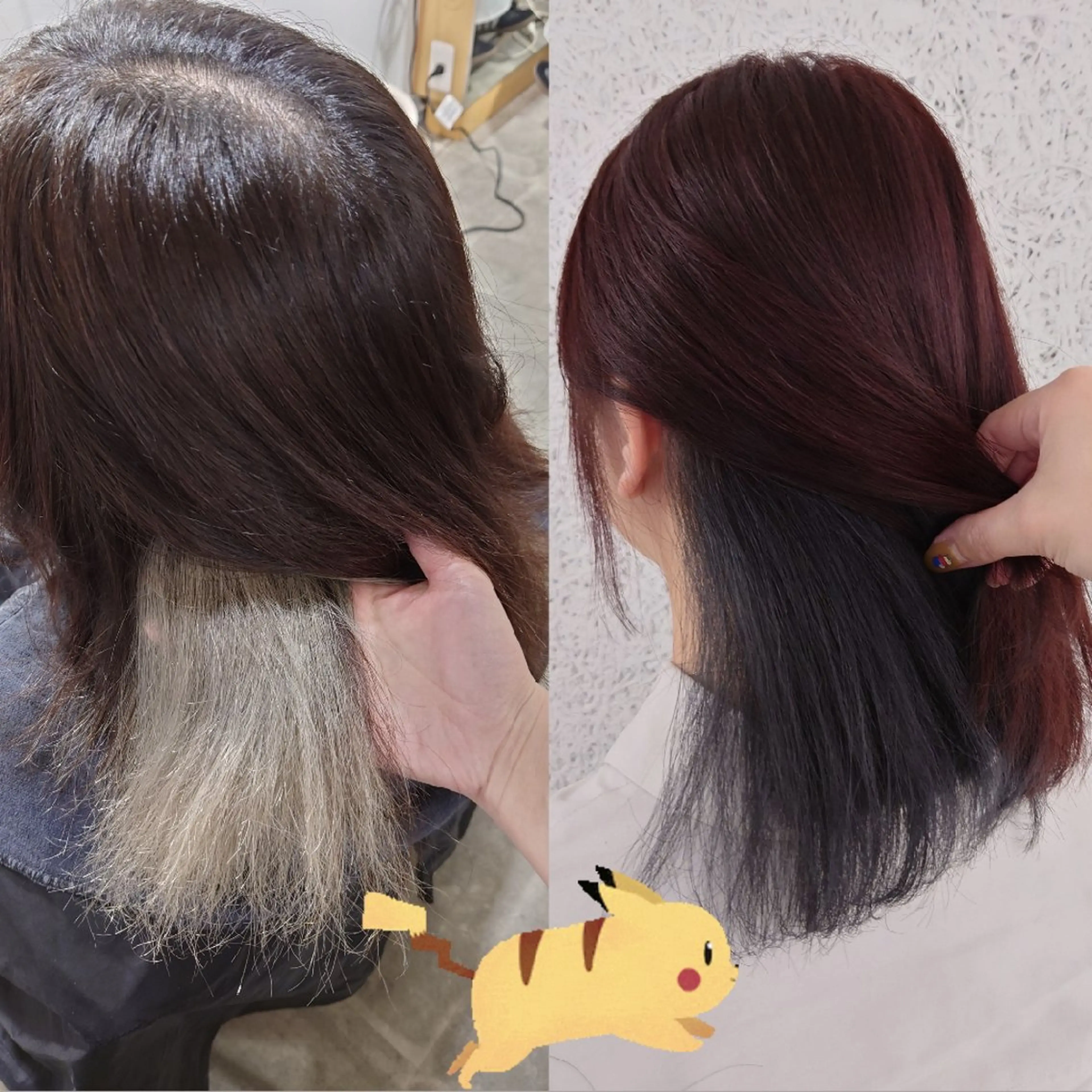 ミディアム カラー ブリーチ ブルーカラー ハイトーンカラー シルバー カット ヘアカラー トリートメント かわい ゆうな 髪質改善/縮毛矯正のヘアスタイル