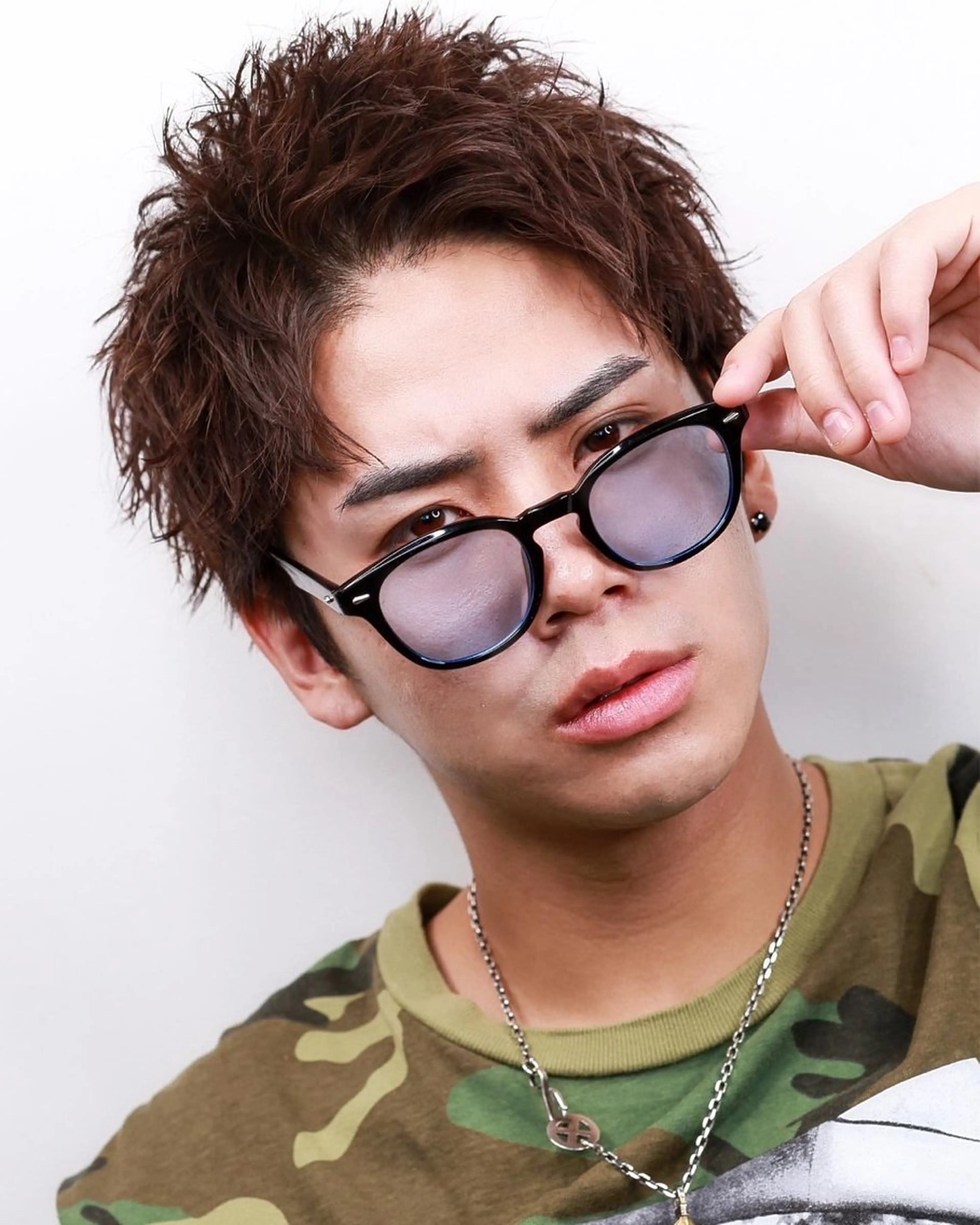 メンズ カット ヘアカラー メンズショートボブ カミヤマリョウマのヘアスタイル