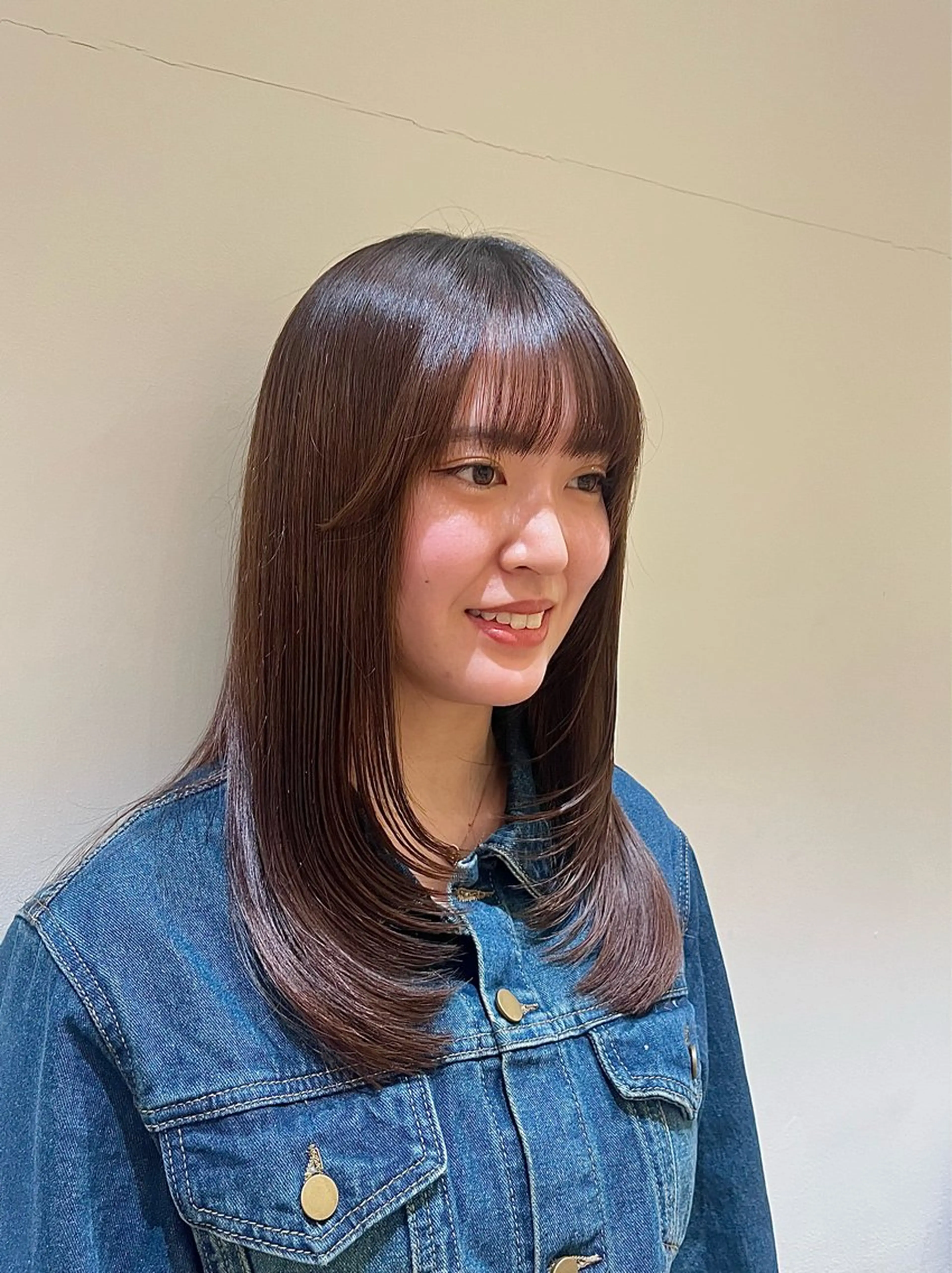 セミロング レイヤーカット 暖色カラー/似合わせ カット/名古屋/辻のヘアスタイル