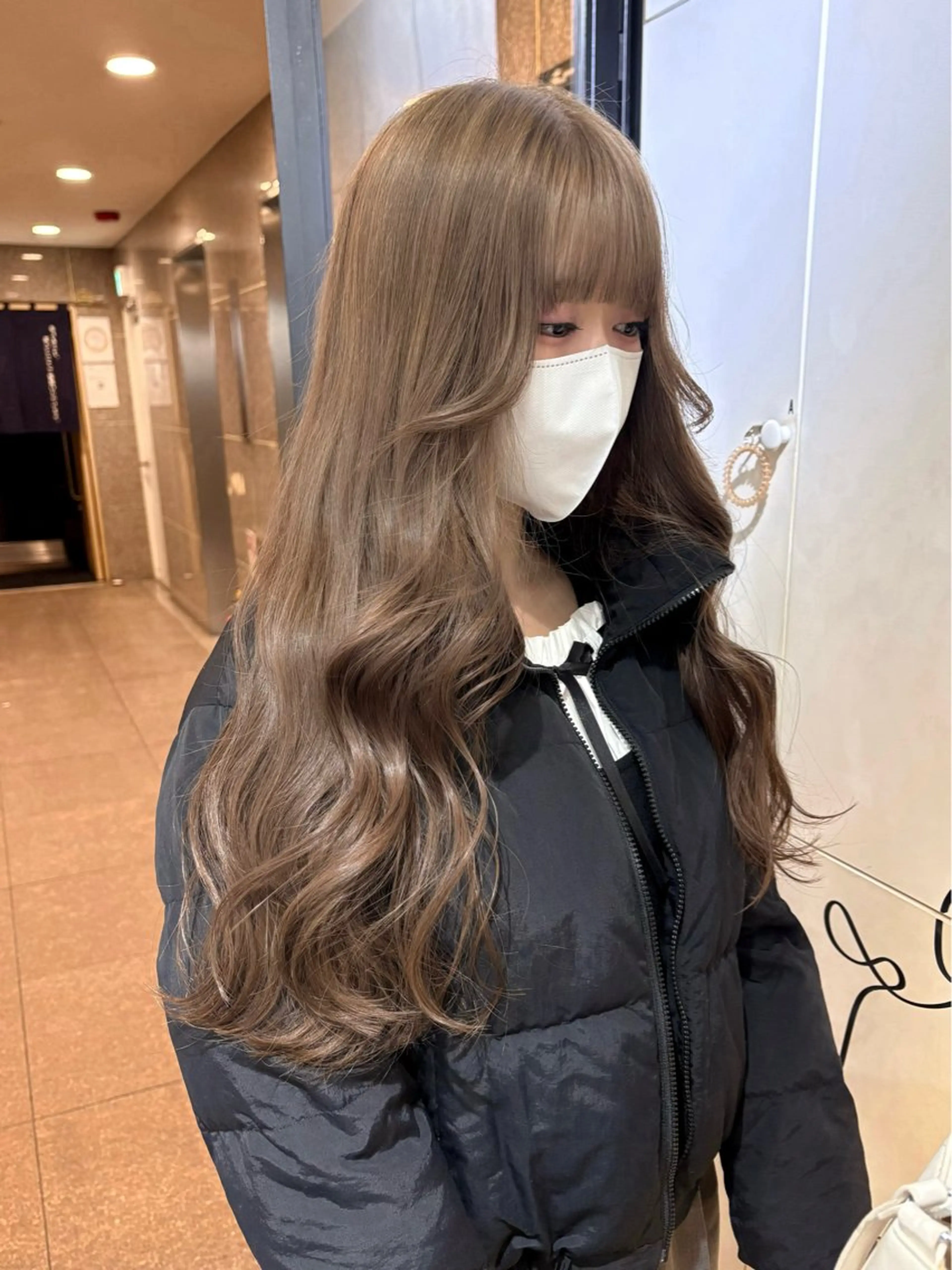 ロング カラー ベージュカラー ミルクティーベージュ カット ヘアカラー RINO/似合わせ /女性専用/暖色🥡のヘアスタイル