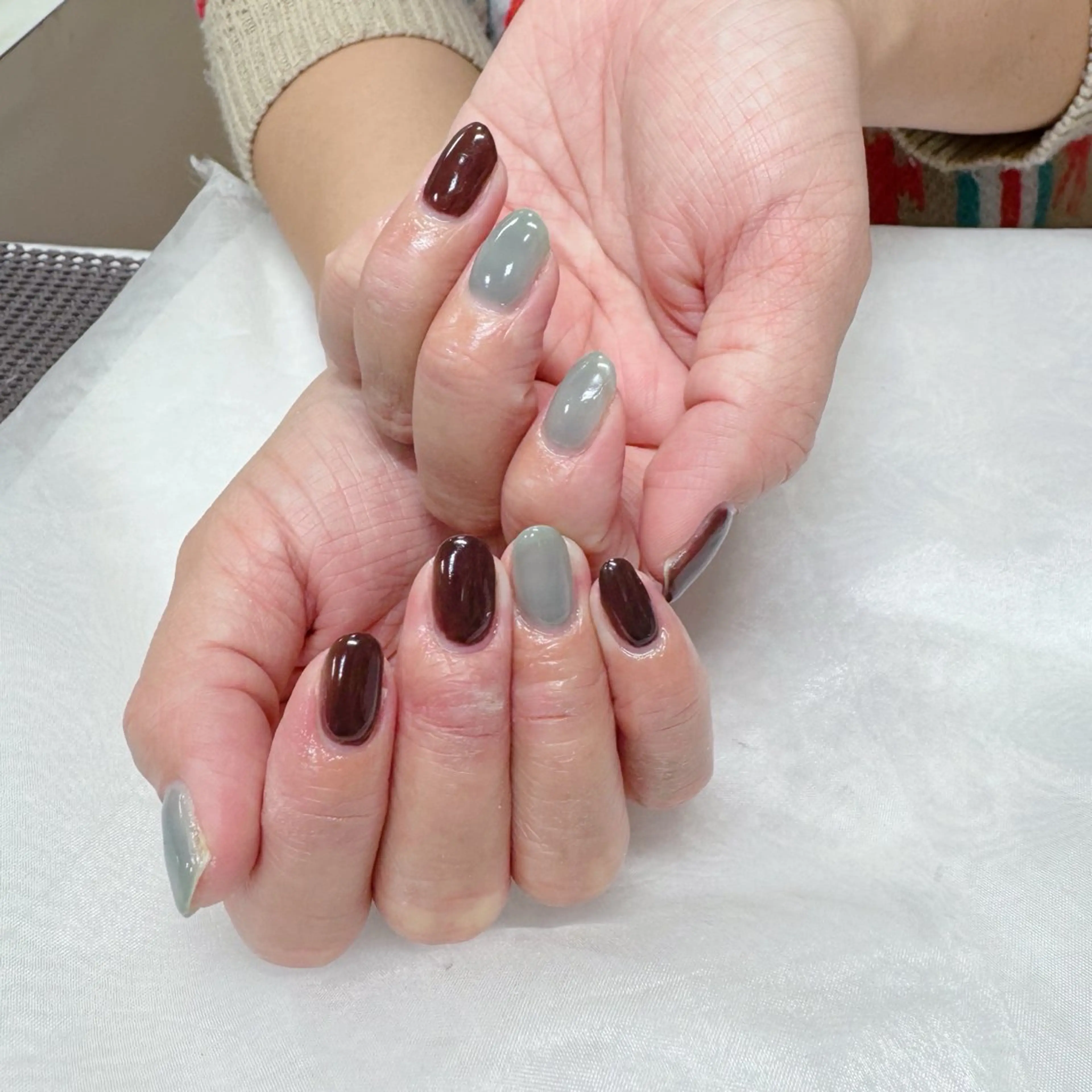 ネイル ブラウン ワンカラーネイル maruyasu. yのネイルデザイン