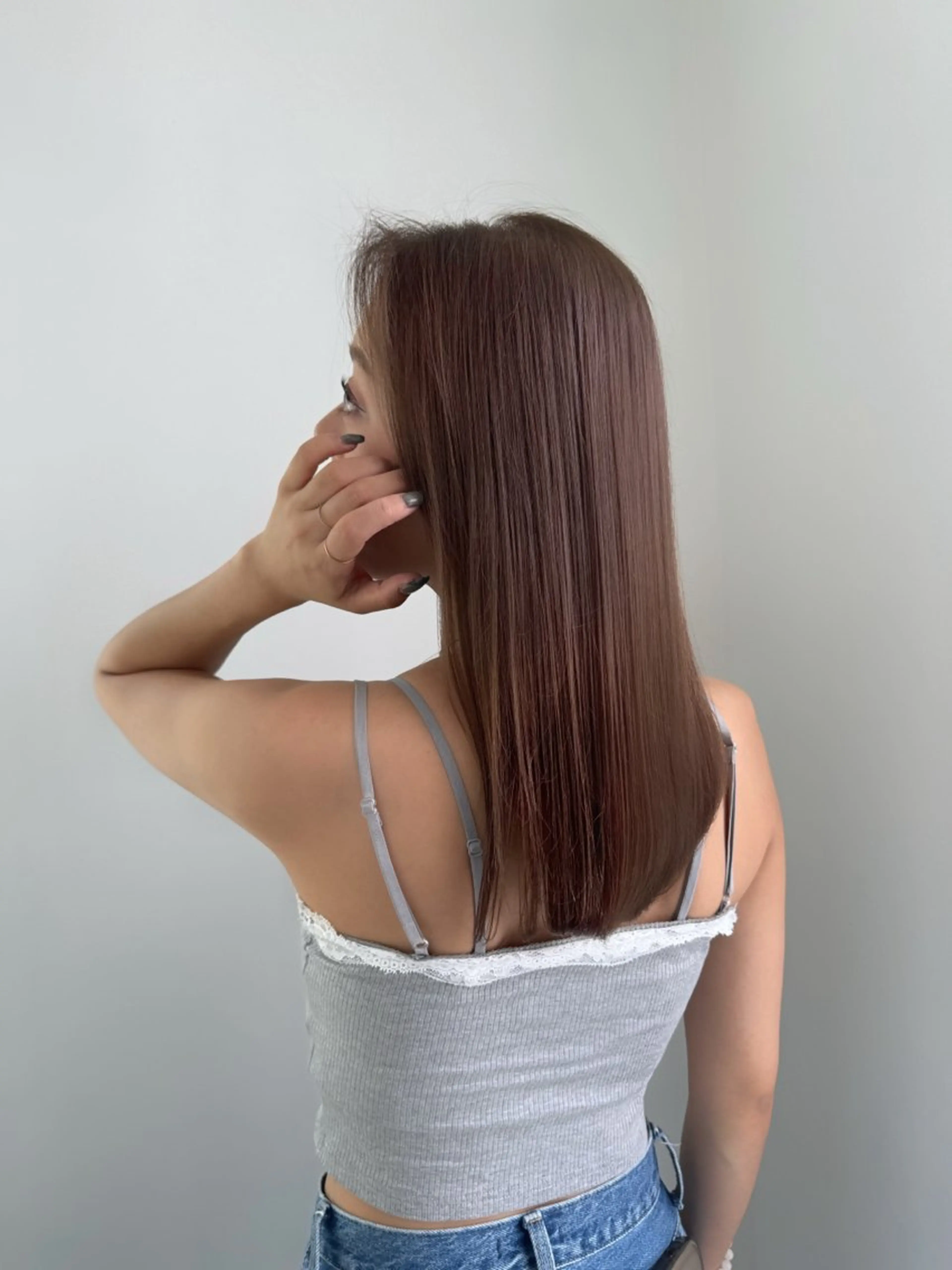 カラー ヘアカラー トリートメント maina/透明感 ベージュ/ブラウンのヘアスタイル